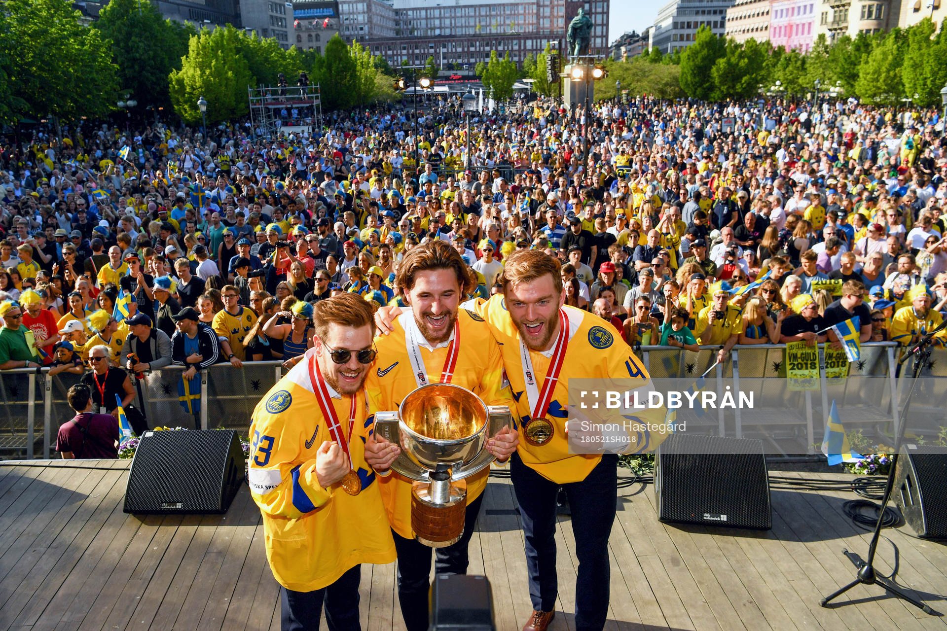 Sveriges Viktor Arvidsson, Filip Forsberg och Mattias