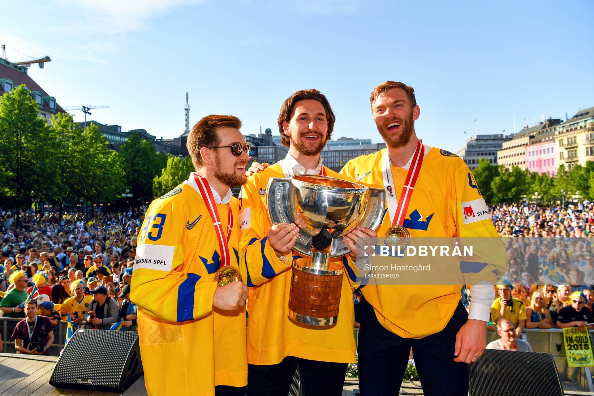 Sveriges Viktor Arvidsson, Filip Forsberg och Mattias