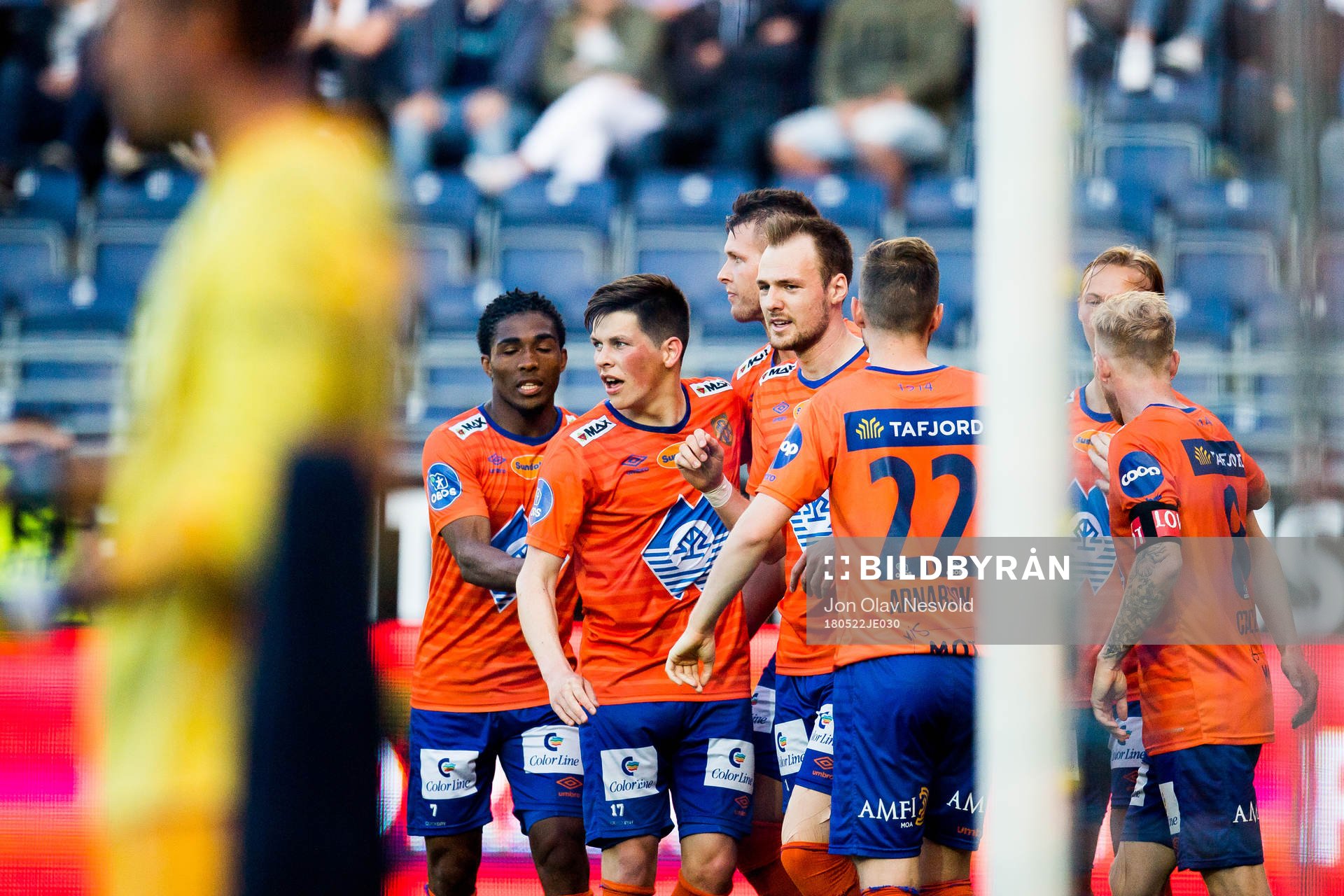 The players of Aalesund celebrate 0-1