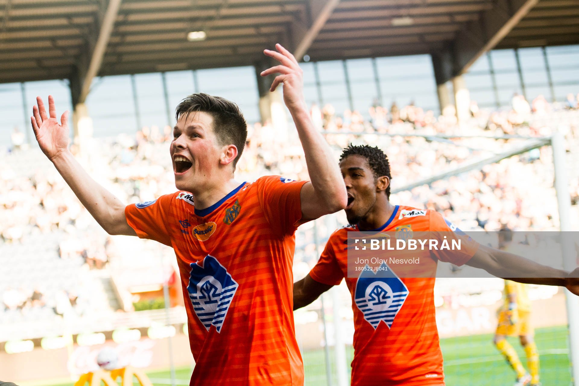 Sondre Fet of Aalesund celebrates the 0-2 goal