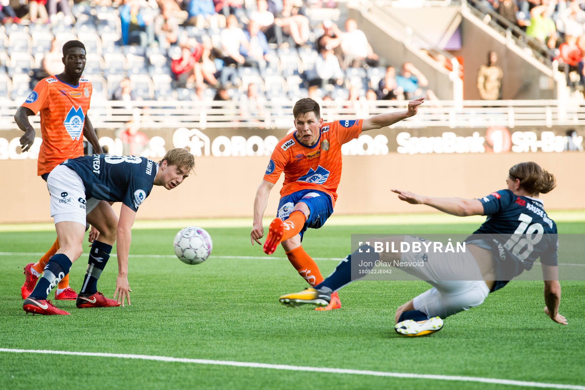 Sondre Fet of Aalesund shoots and scores the 0-2 goal