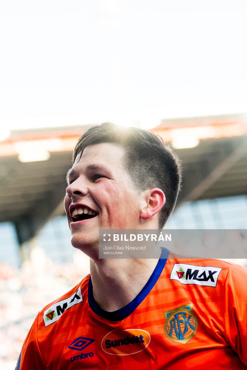 Sondre Fet of Aalesund celebrates the 0-2 goal