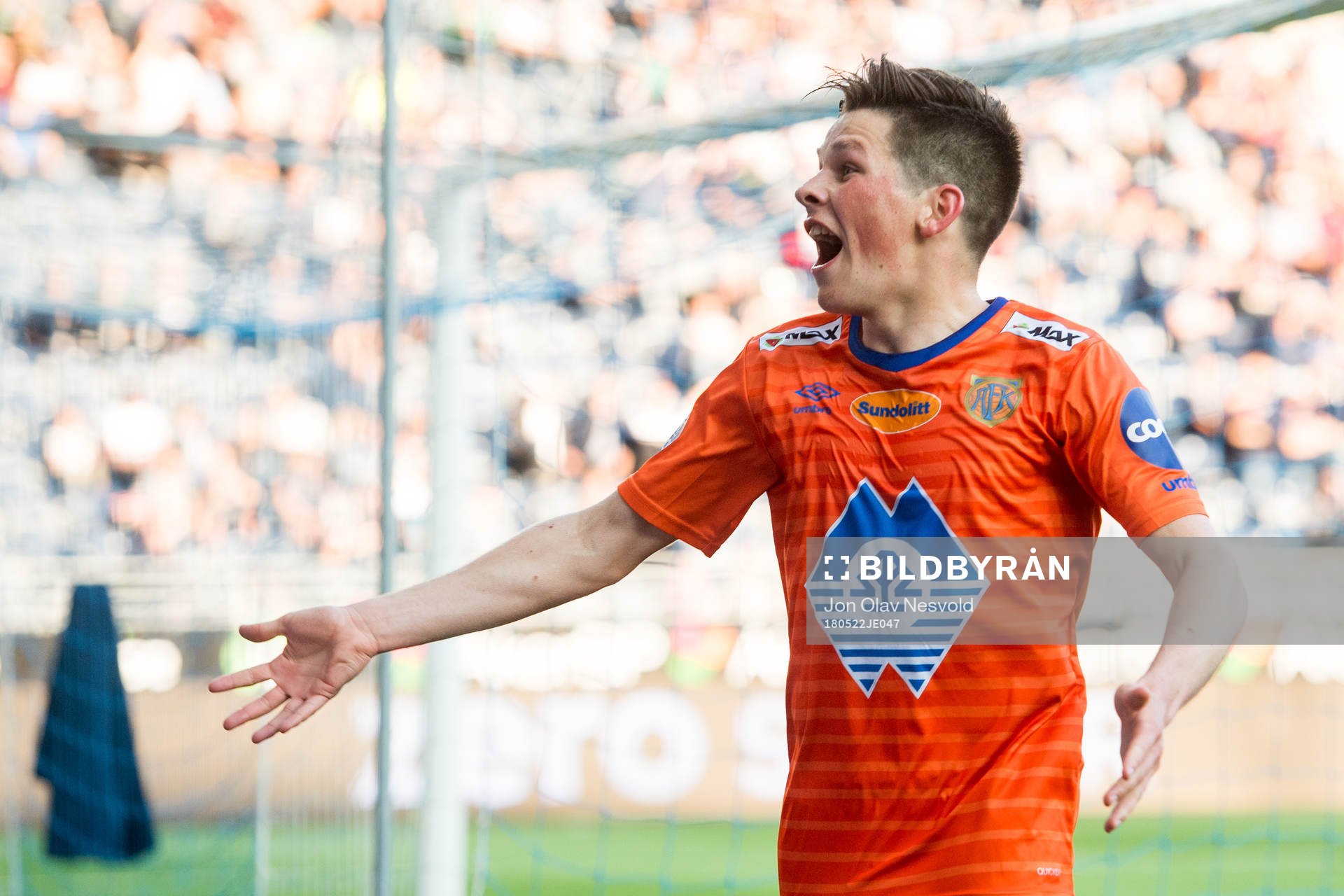 Sondre Fet of Aalesund celebrates the 0-2 goal