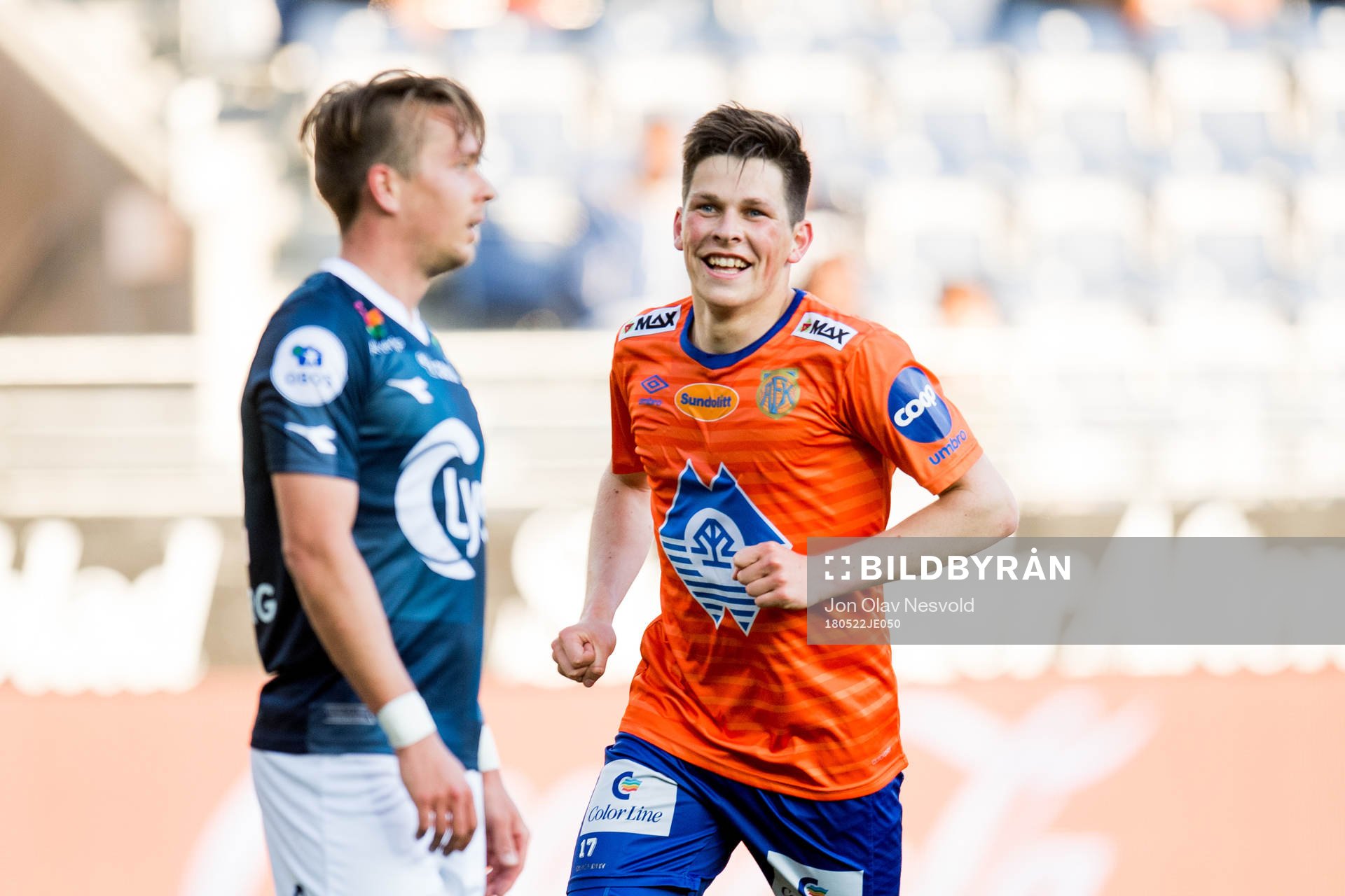 Sondre Fet of Aalesund celebrates the 0-2 goal