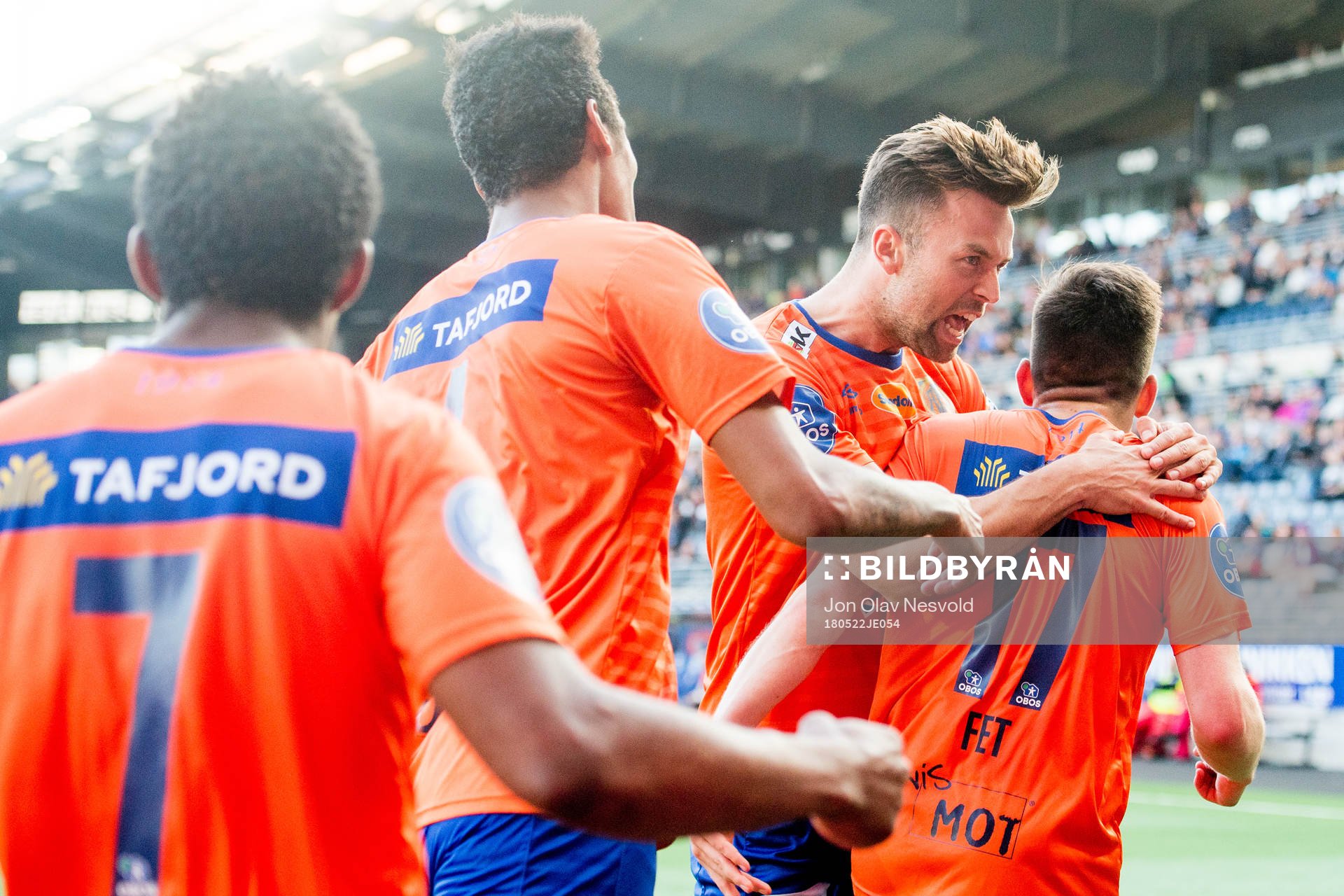 Kaj Ramsteijn and Sondre Fet of Aalesund celebrate the 0-2