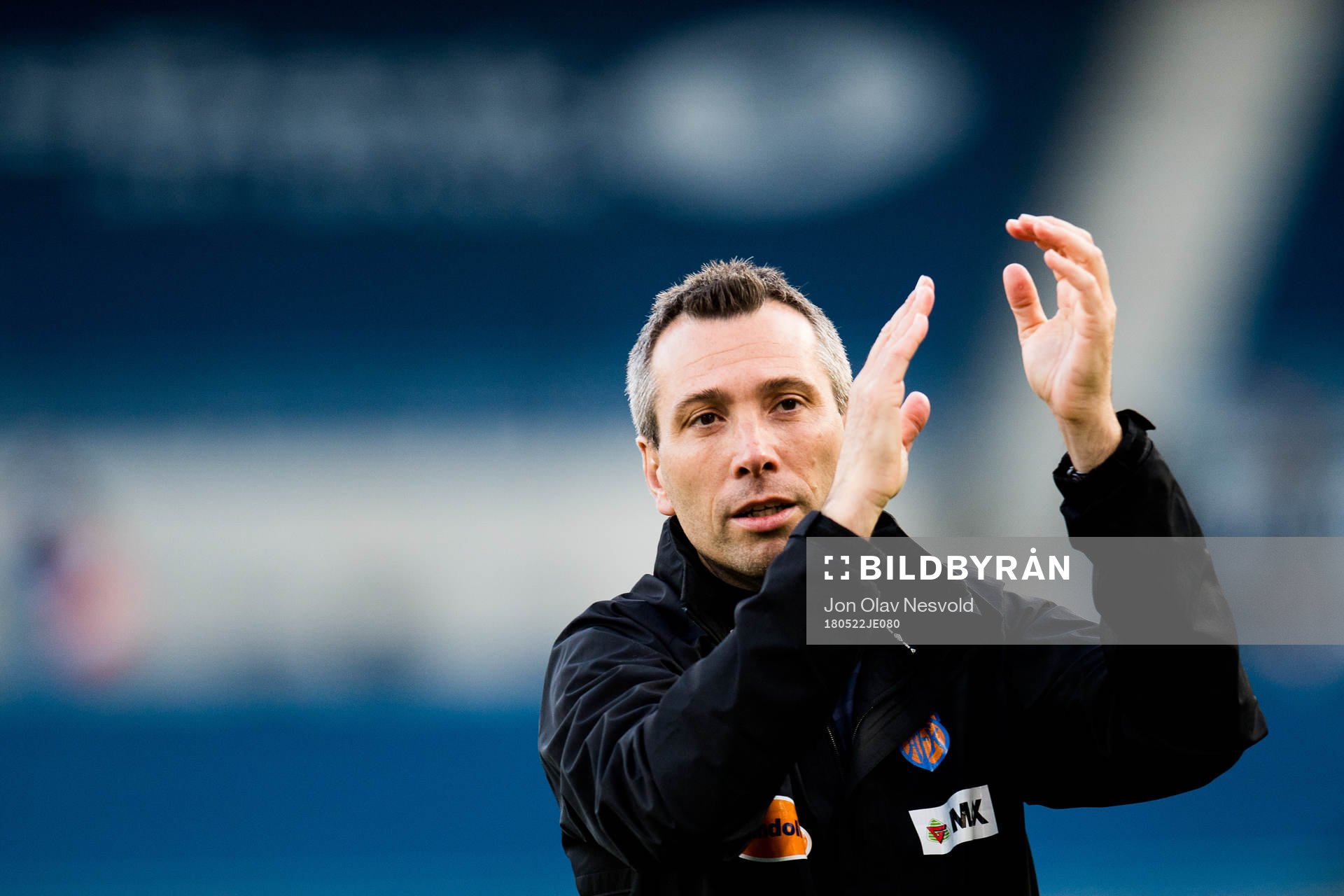 Andrea Loberto, assistant coach of Aalesund,  celebrates