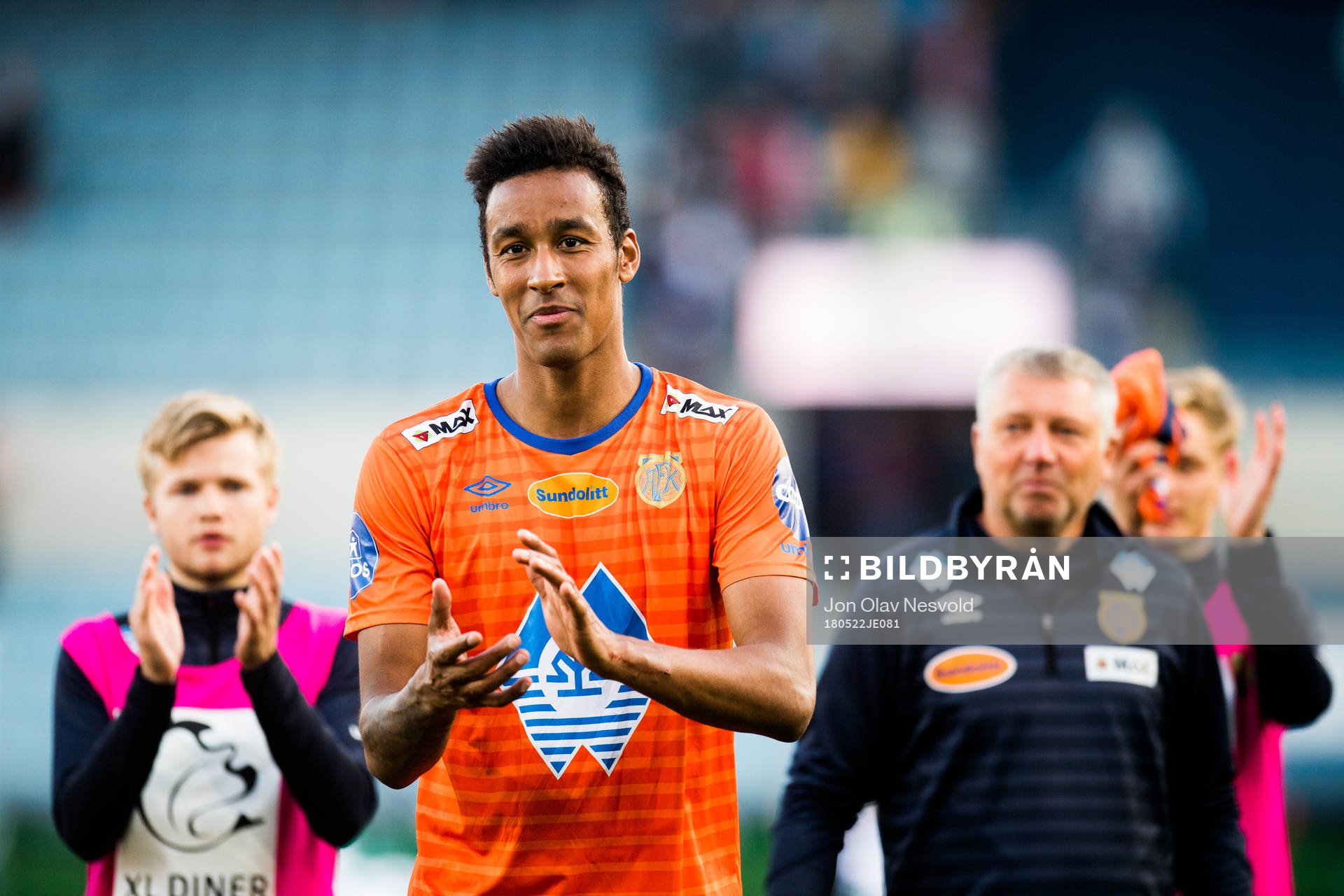 Sonni Nattestad of Aalesund celebrates after the OBOS-ligaen match between Viking and Aalesund on May 22, 2018 in Stavanger.