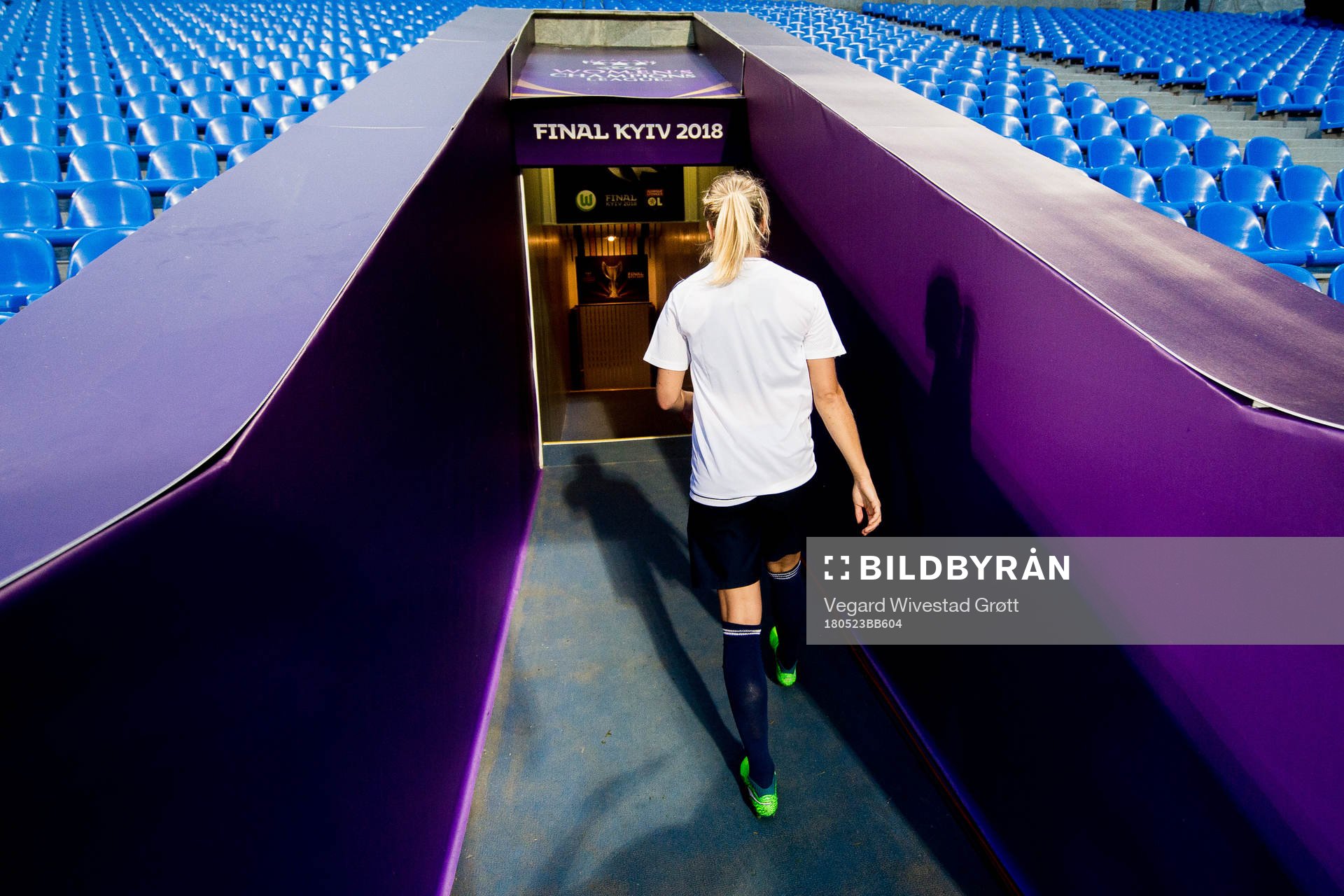 Ada Hegerberg of Lyon after a training session on May 23, 2018 in Kyiv.