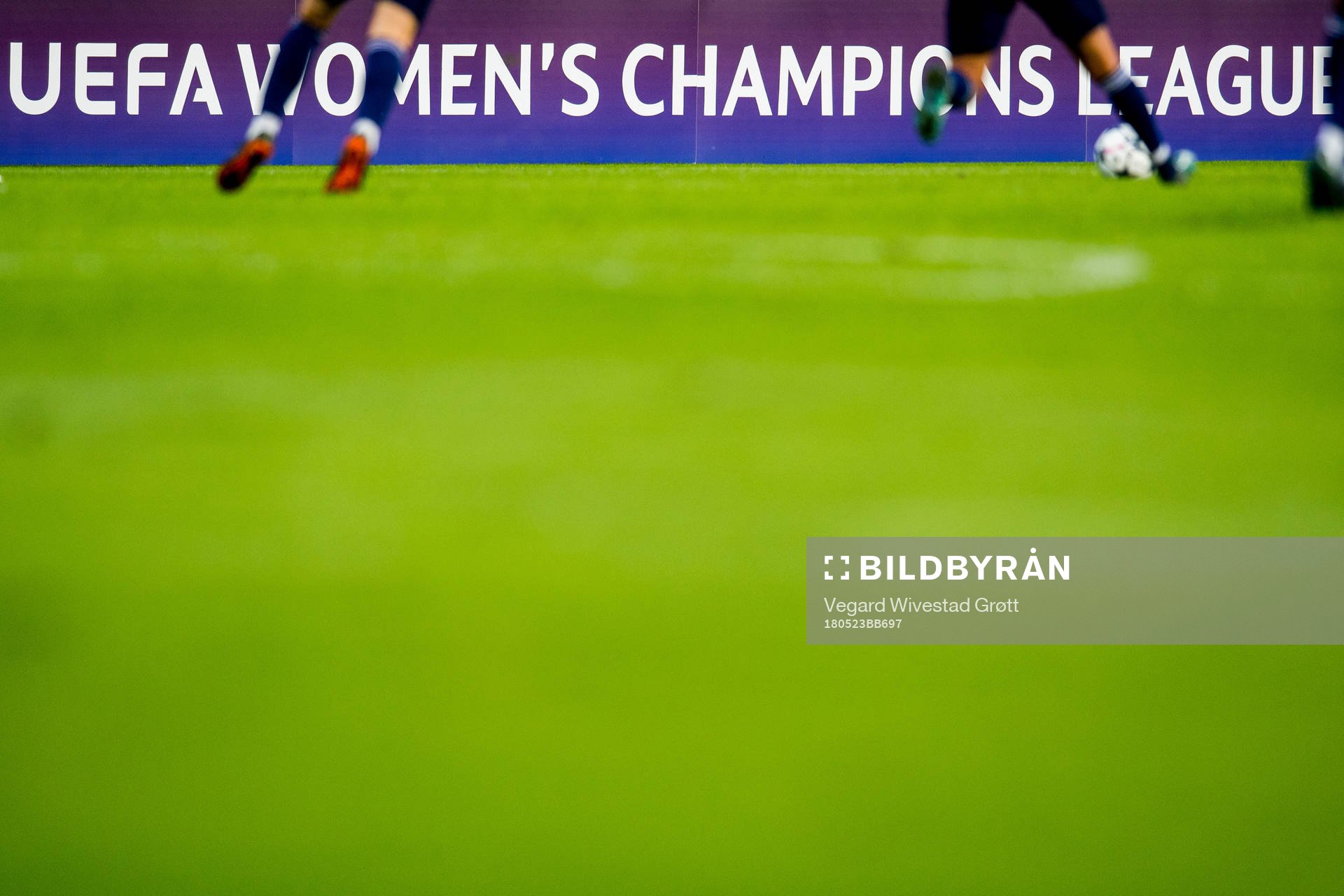A UEFA Women's Champions League advertising board