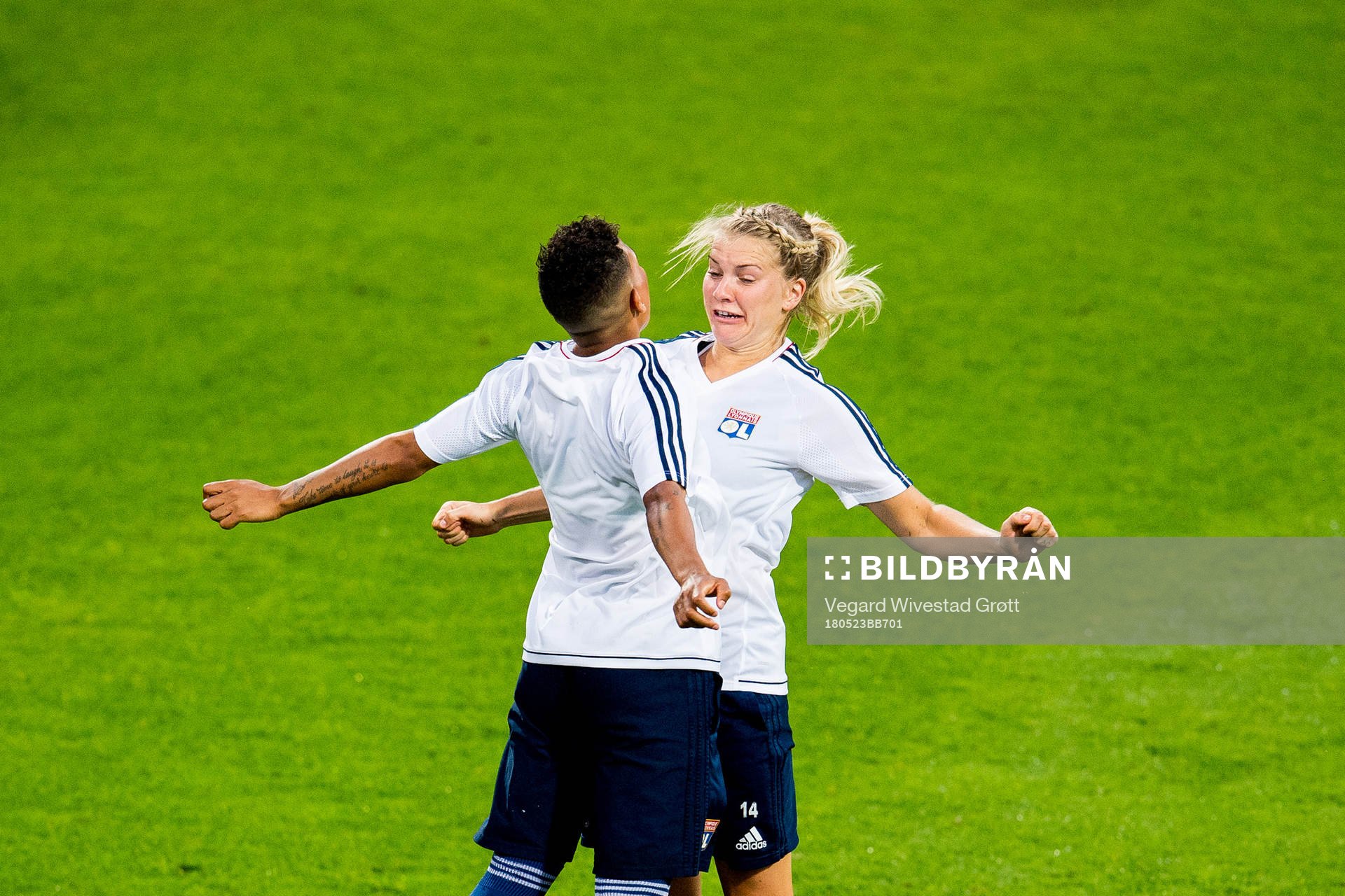 Shanice van de Sanden and Ada Hegerberg of Lyon