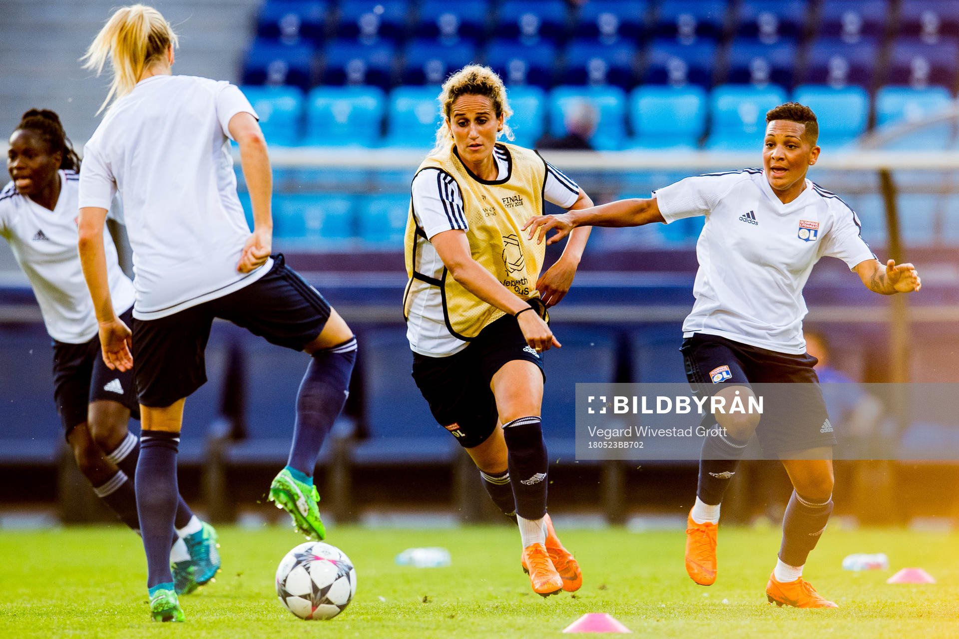 Kheira Hamraoui and Shanice van de Sanden of Lyon