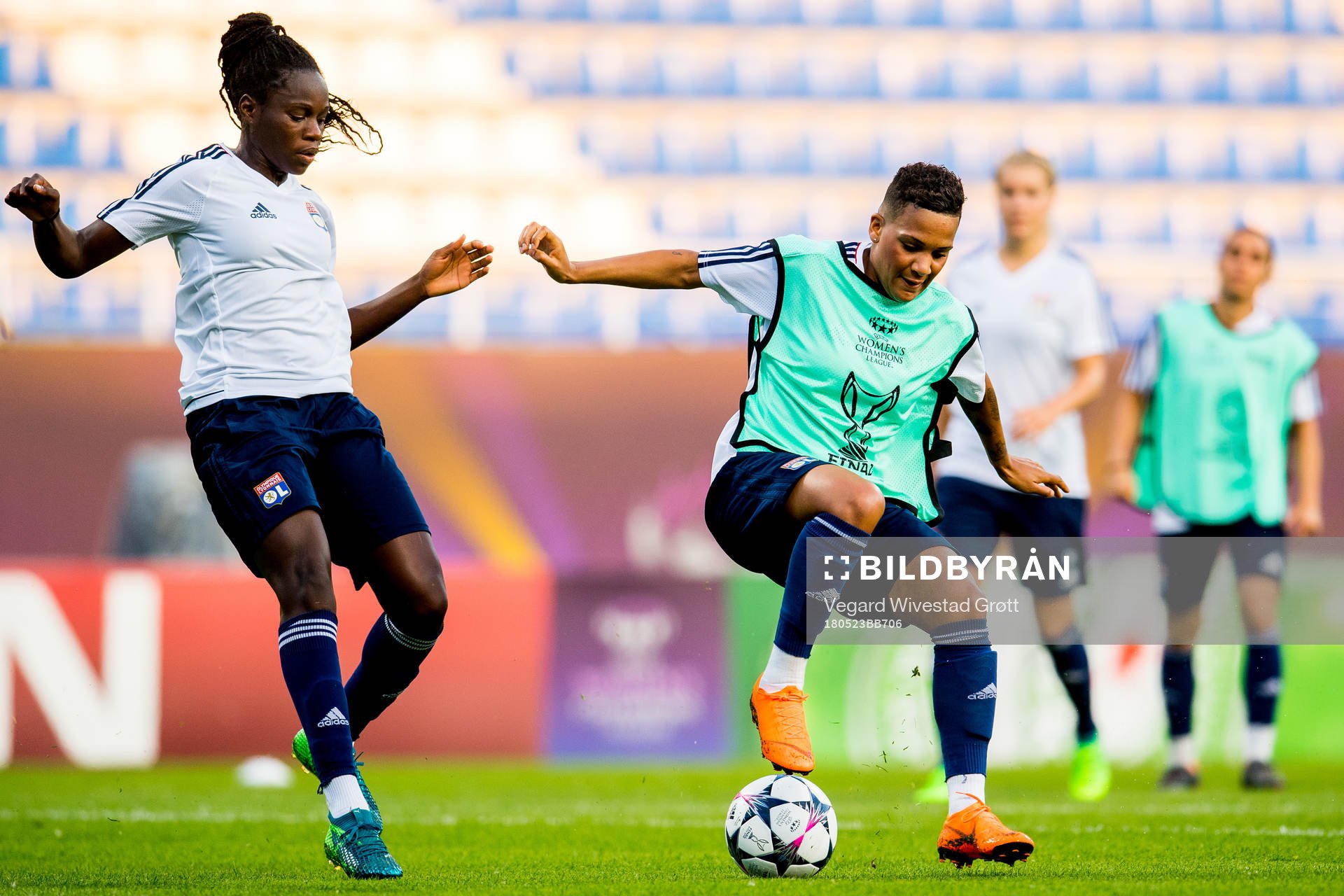Griedge M'Bock Bathy and Shanice van de Sanden of Lyon