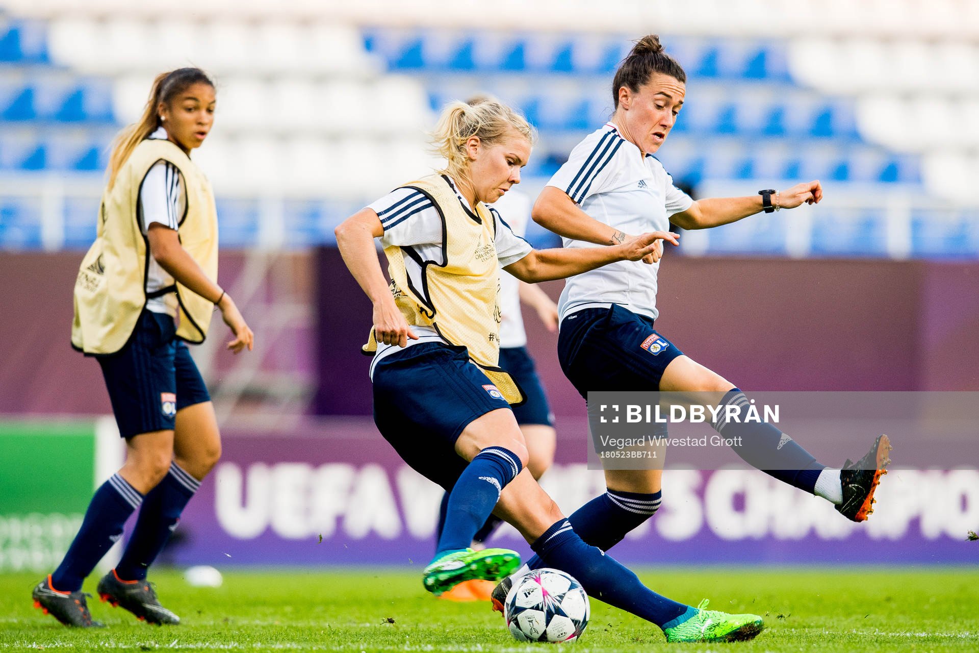 Ada Hegerberg and Lucy Bronze of Lyon