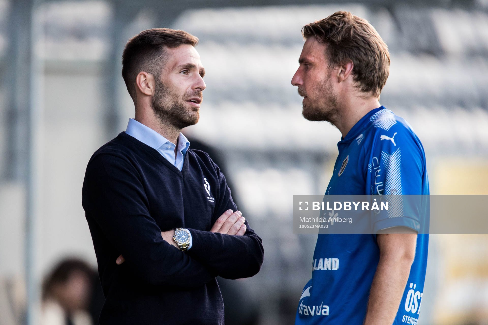Halmstads tränare Igor Krulj efter fotbollsmatchen i Superettan mellan Landskrona och Halmstad den 23 maj 2018 i Landskrona.