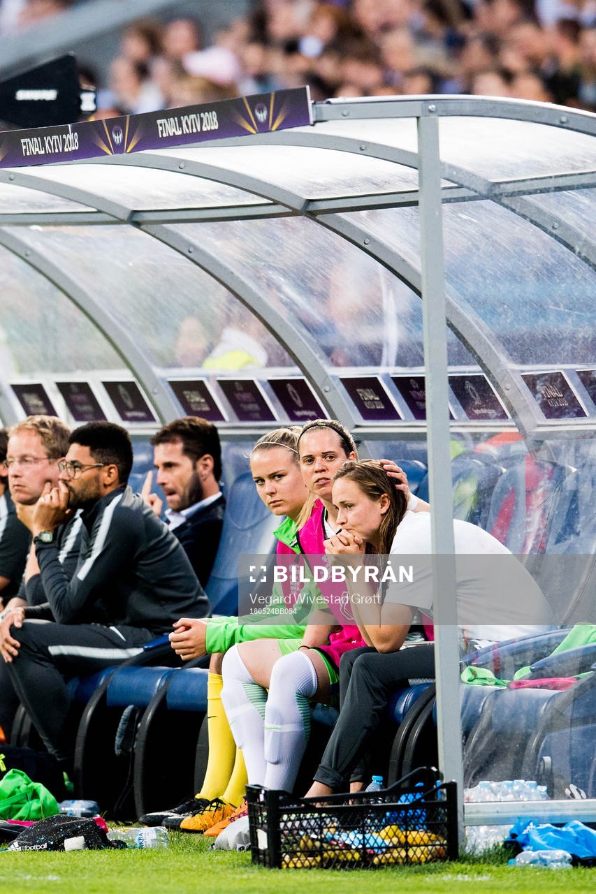 Caroline Graham Hansen of Wolfsburg looks dejected at the