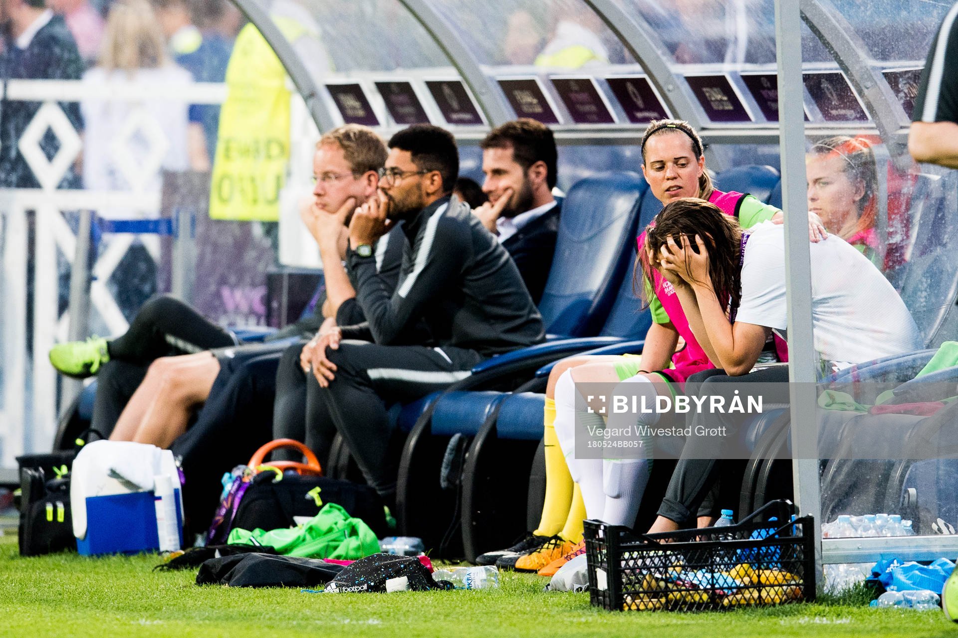 Caroline Graham Hansen of Wolfsburg looks dejected at the