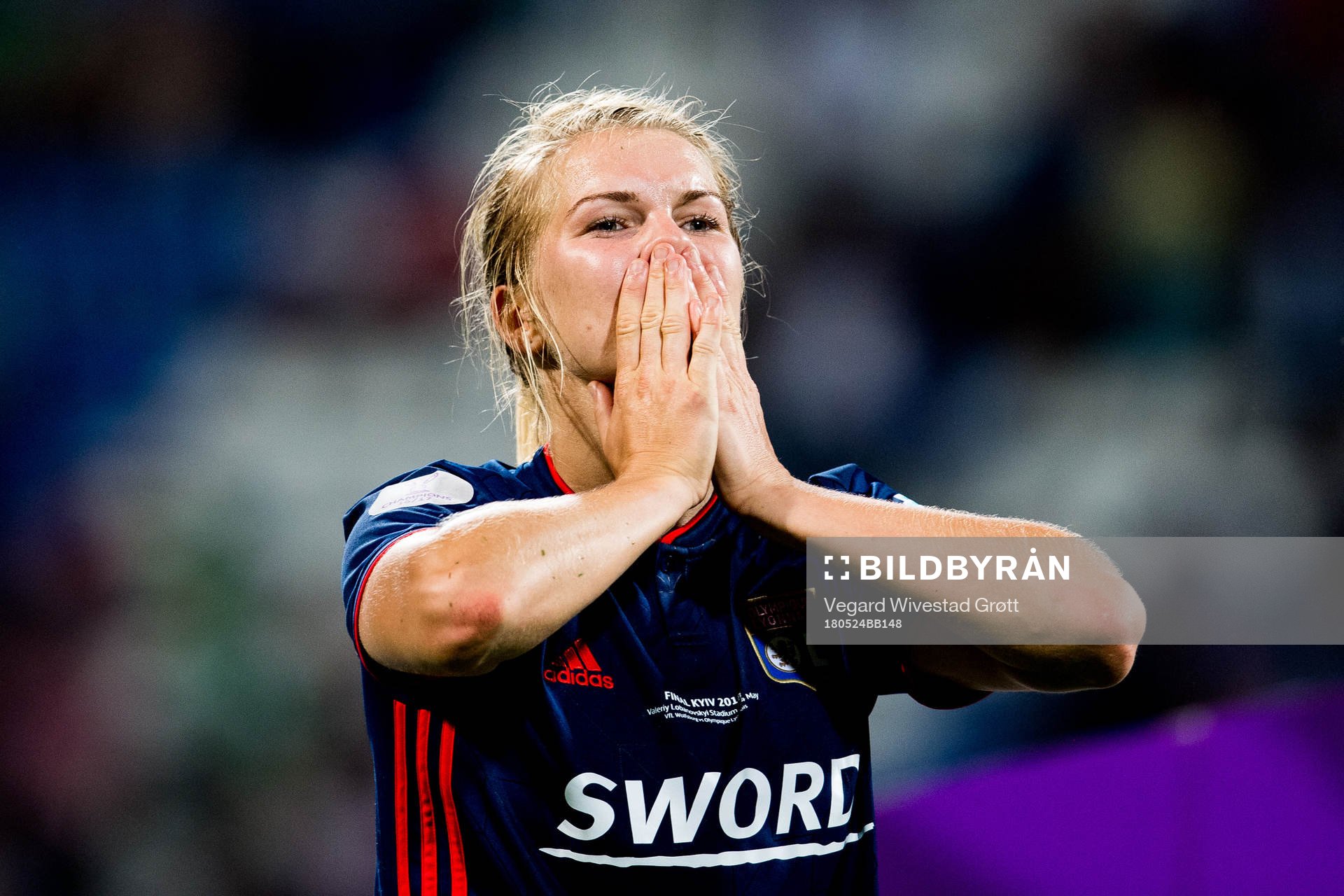 Ada Hegerberg of Lyon celebrates