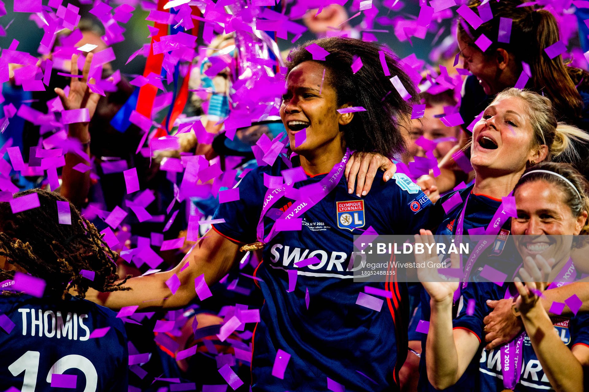 Wendie Renard of Lyon celebrates