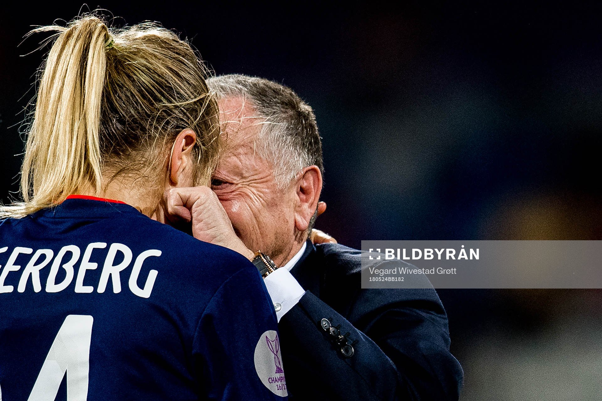 Ada Hegerberg and Jean-Michel Aulas, owner and chairman of