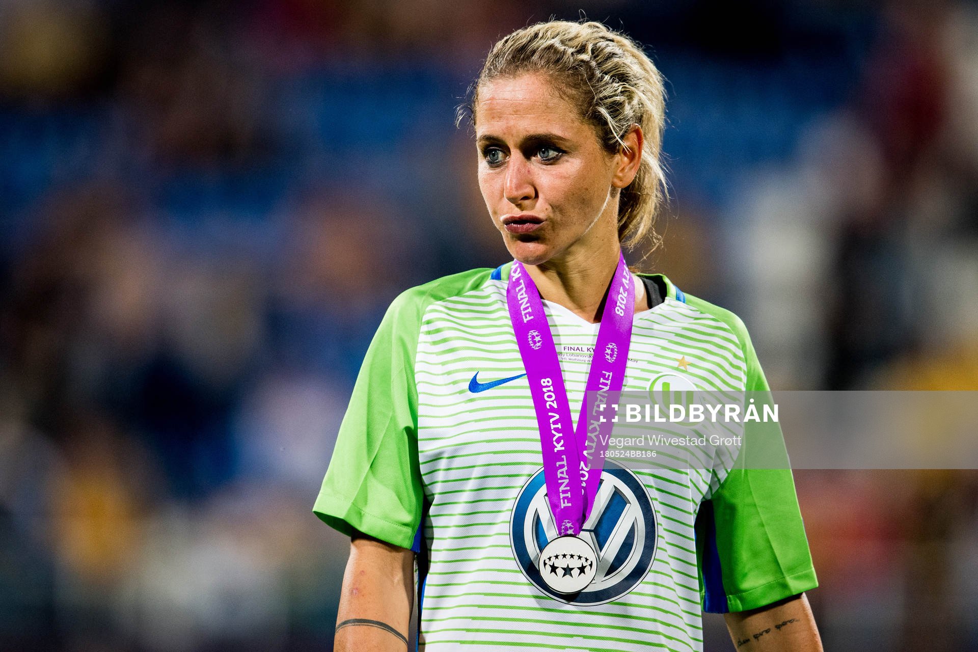 Lena Goessling of Wolfsburg looks dejected