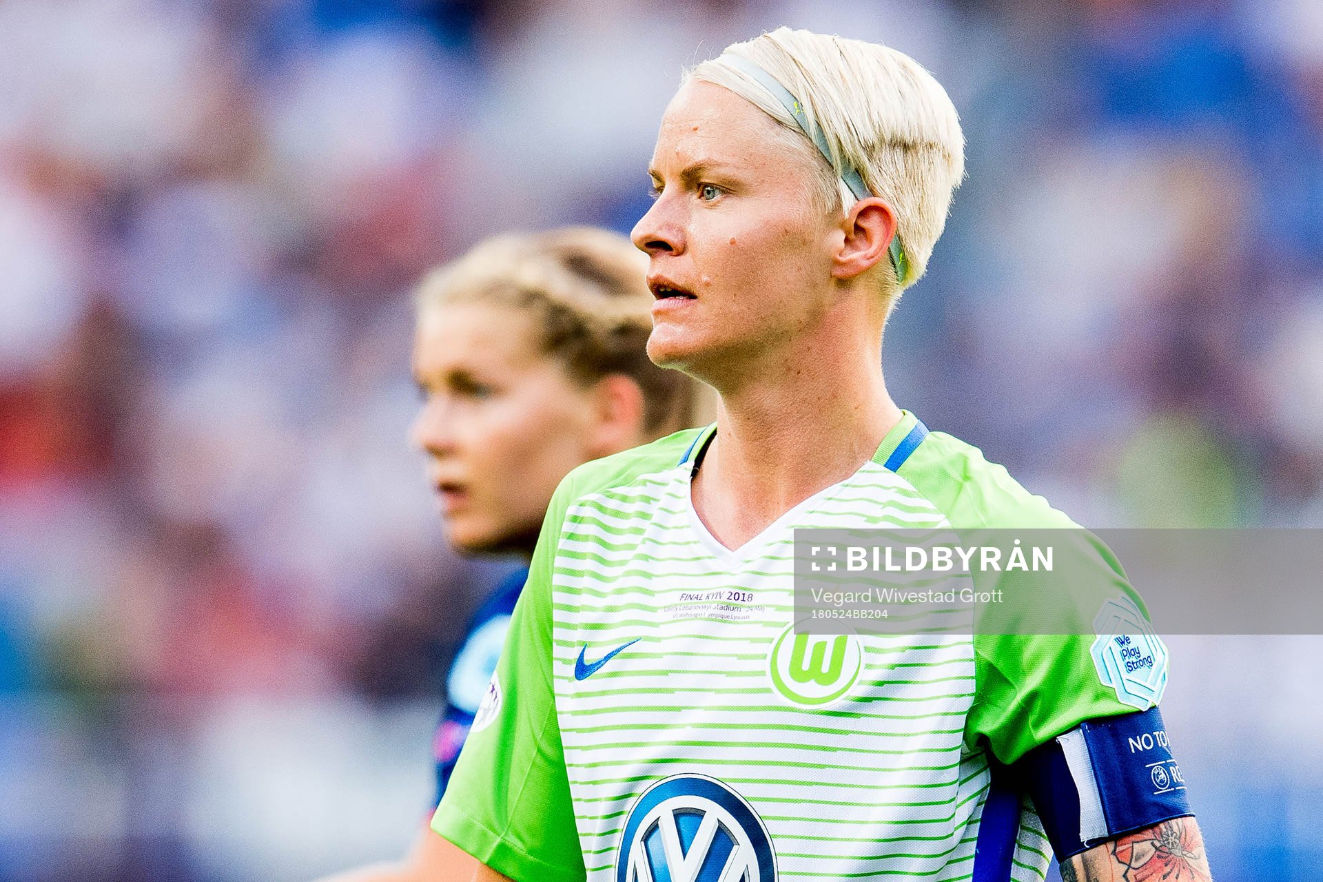 Nilla Fischer of Wolfsburg and Ada Hegerberg of Lyon