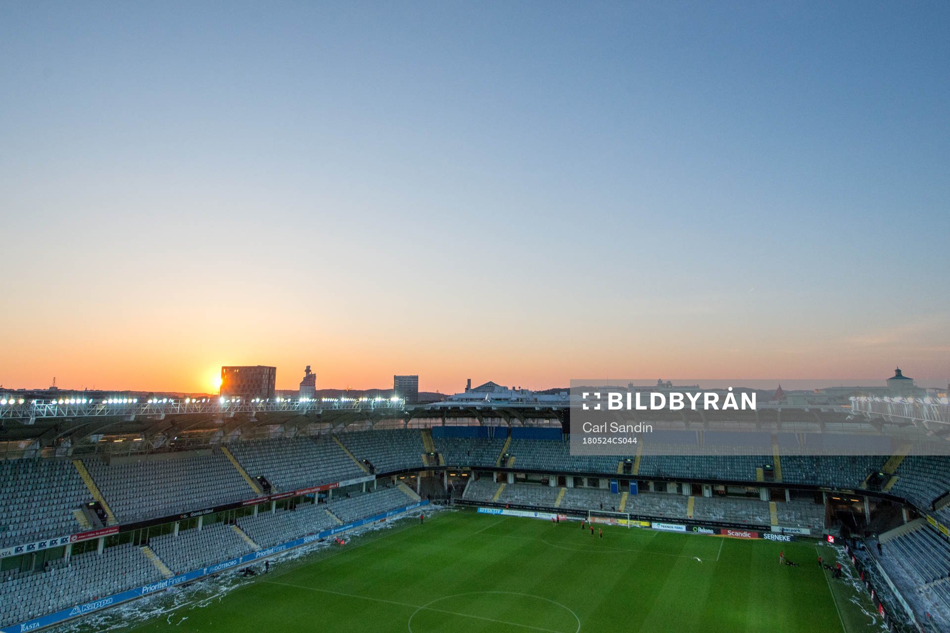 Solnedgång över Gamla Ullevi