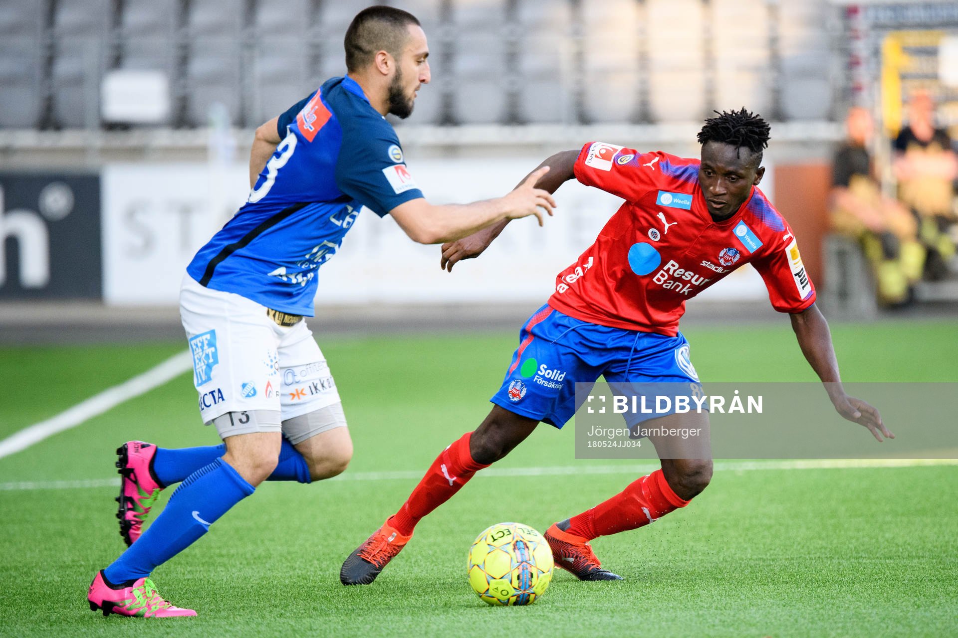 Helsingborgs Mamudu Moro och Norrbys Kardo Sarchel Aso Omar