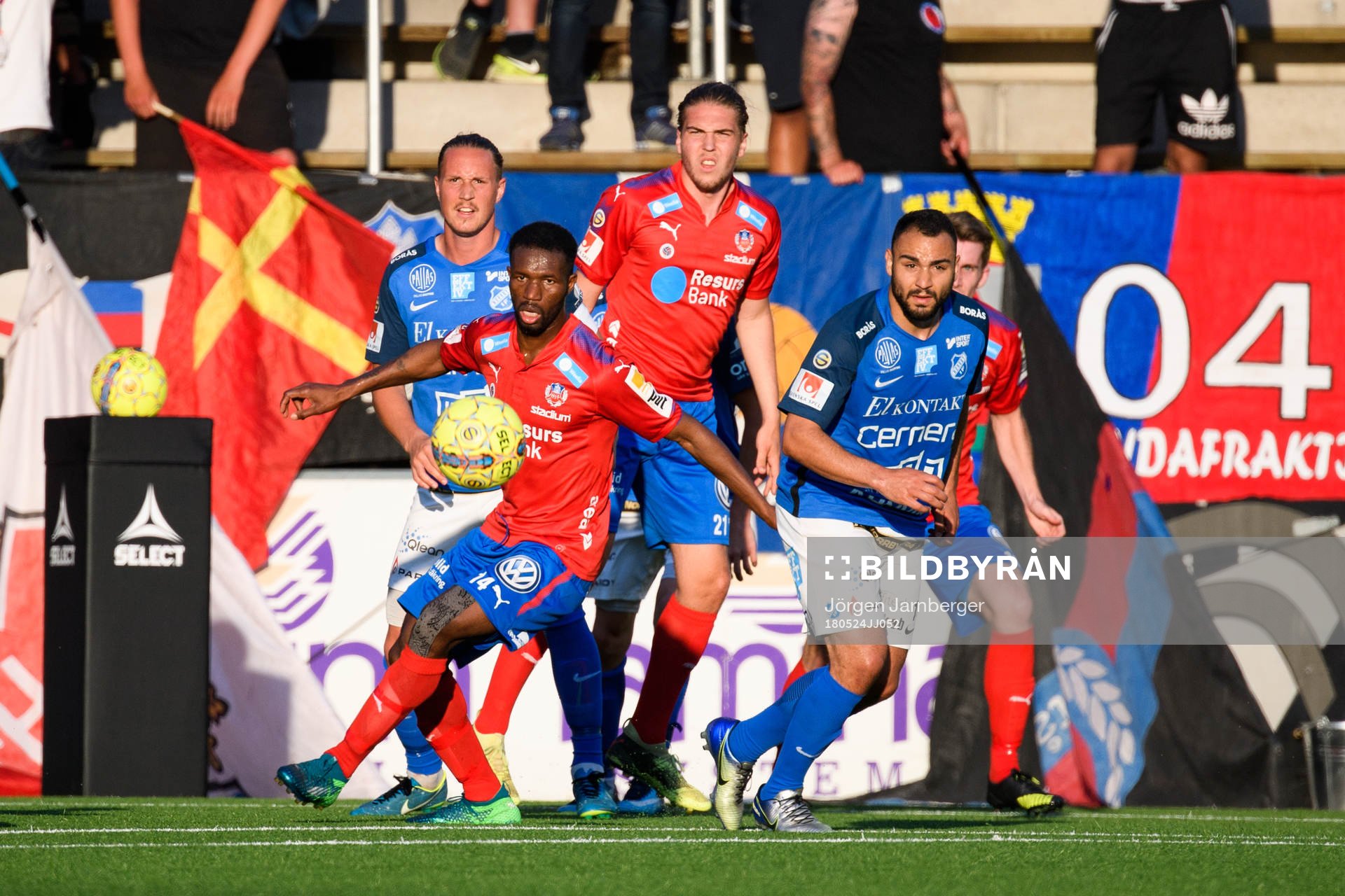 Helsingborgs Mohammed Abubakari och Charlie Weberg