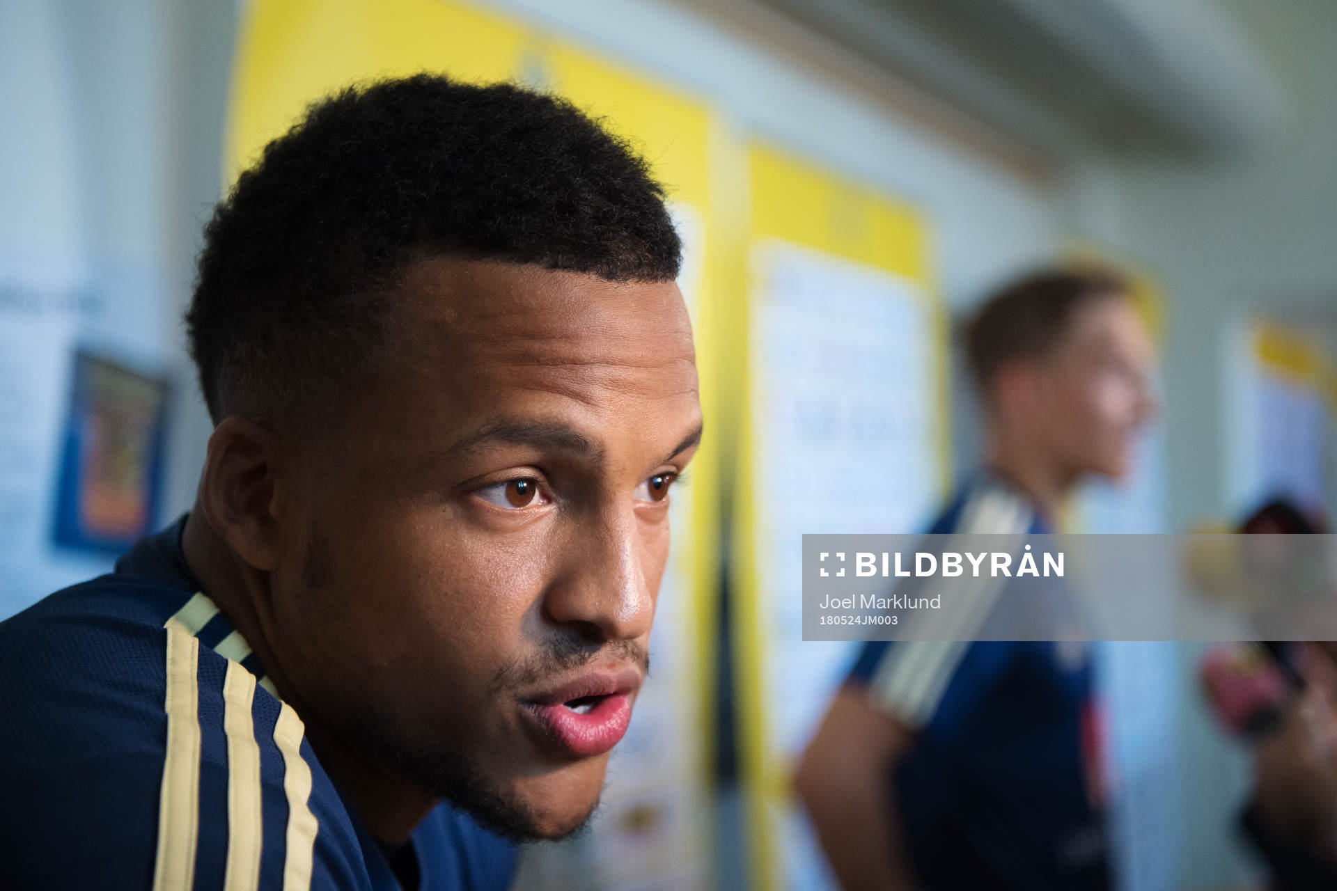 Martin Olsson efter Sveriges fotbollslandslags träning den 24 maj 2018 i Stockholm.