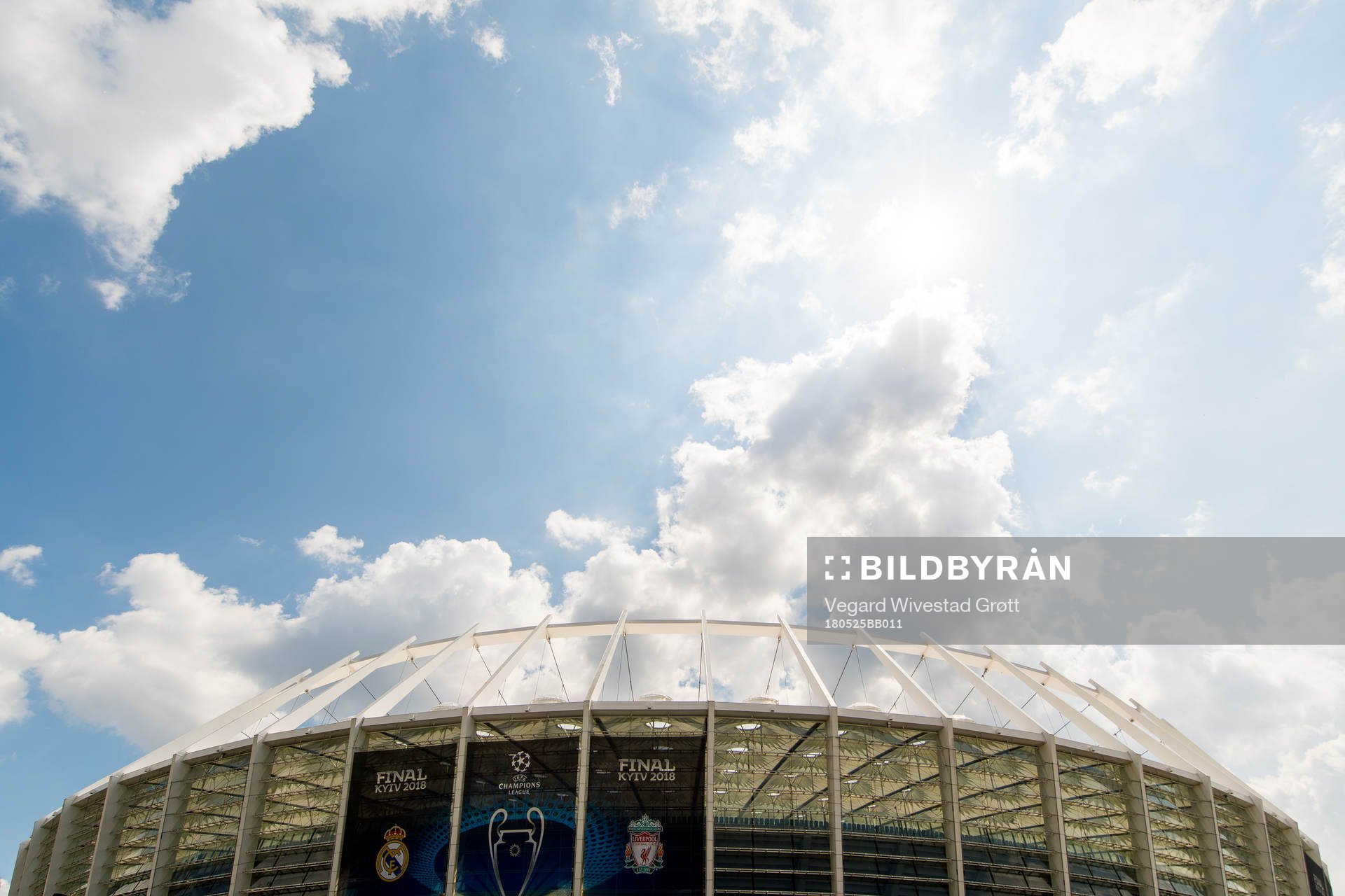 General exterior view of the NSC Olimpiyskiy stadium