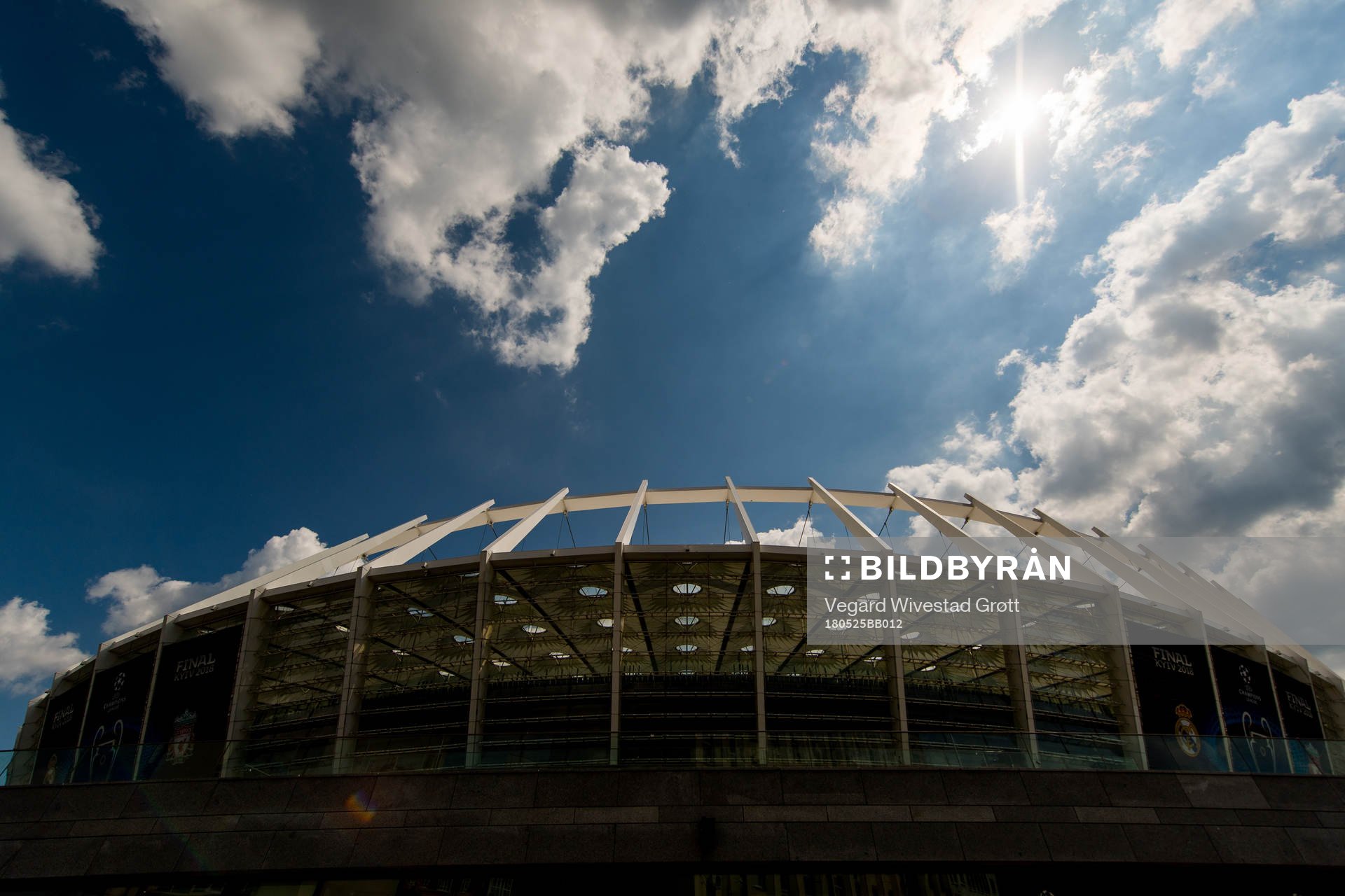General exterior view of the NSC Olimpiyskiy stadium