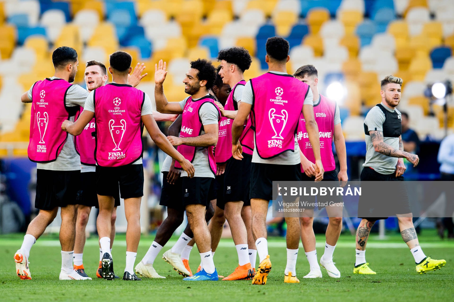 Mohamed Salah of Liverpool during a training session on May 25, 2018 in Kyiv.
