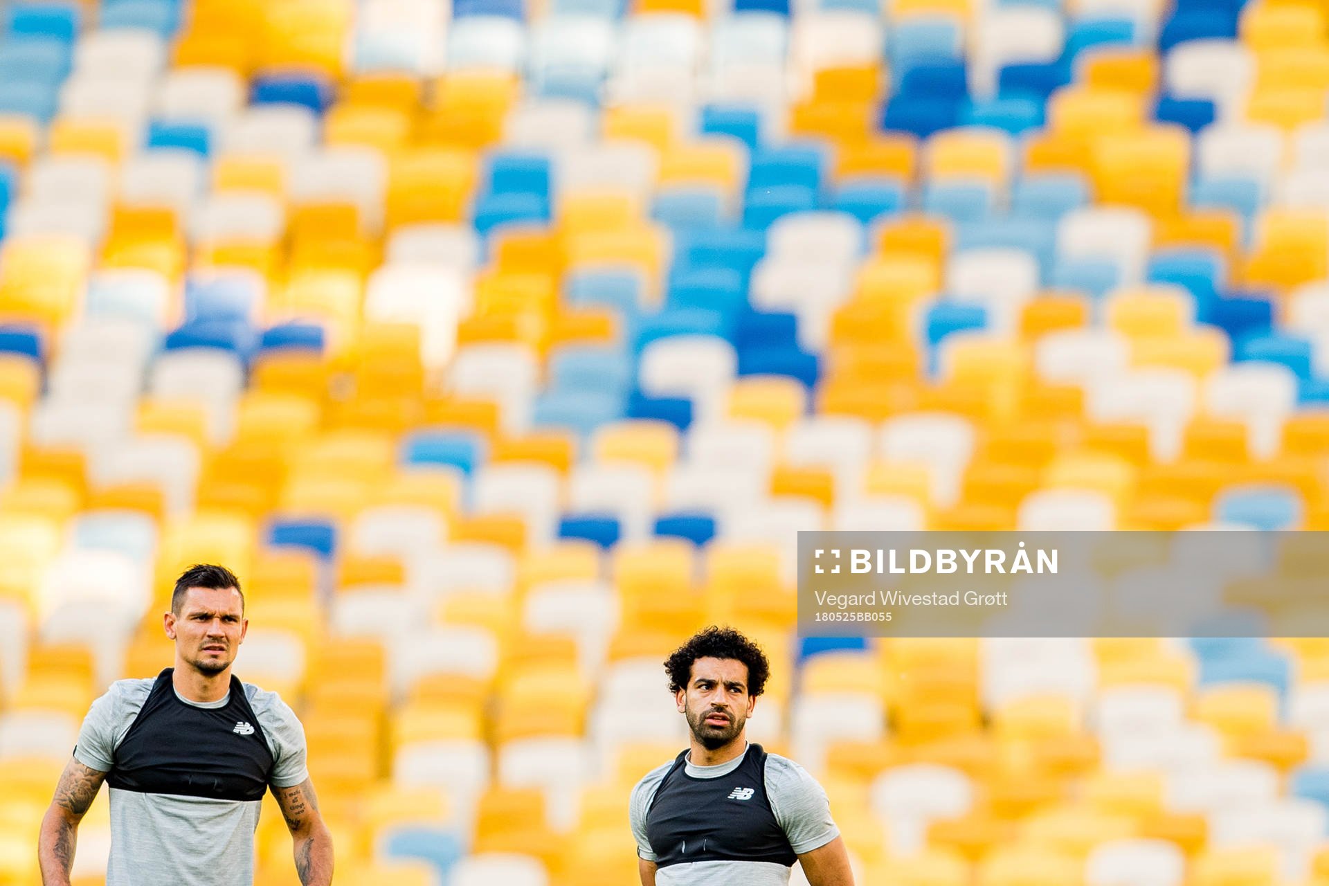 Dejan Lovren and Mohamed Salah of Liverpool