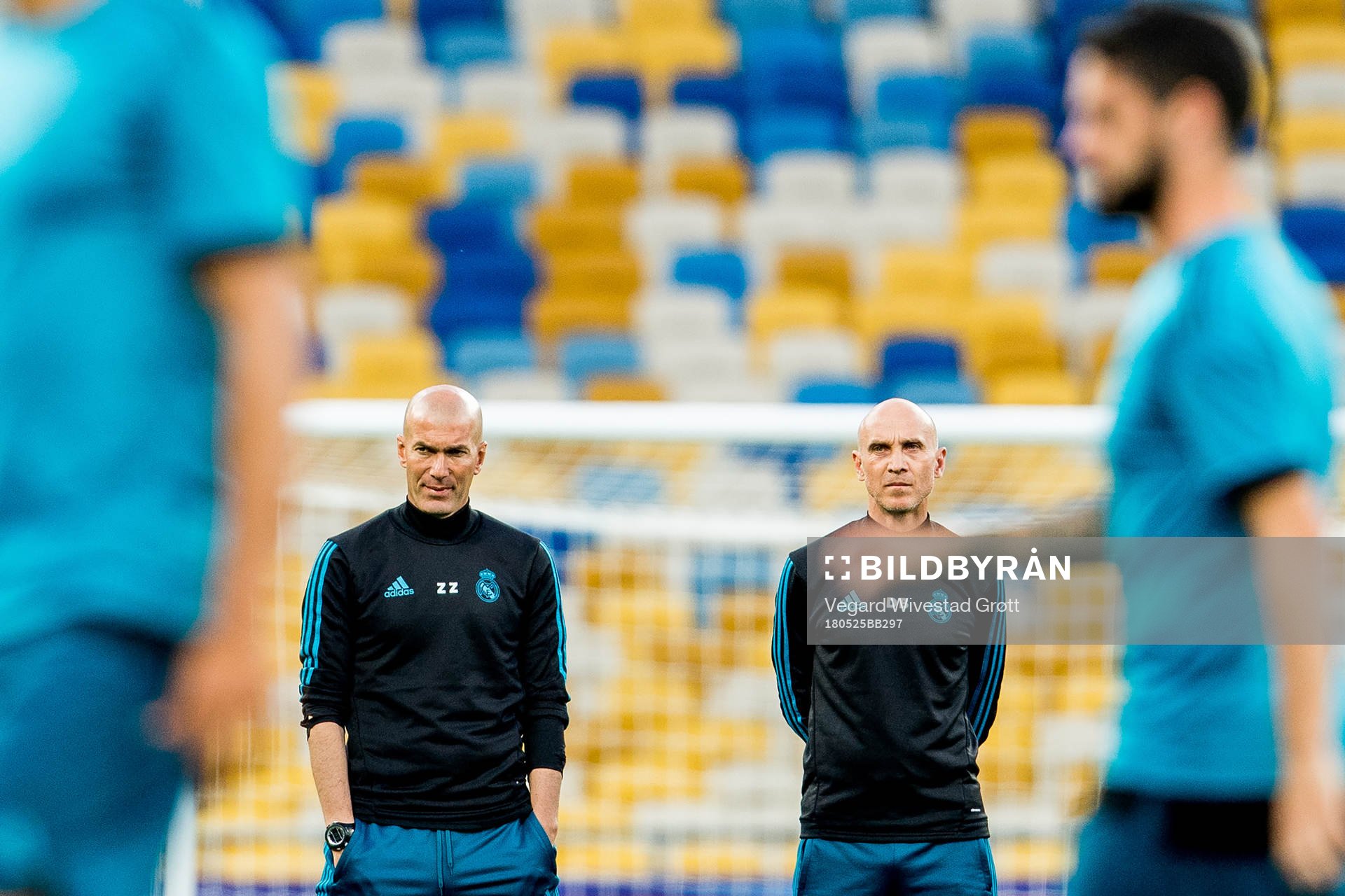 Zinedine Zidane, head coach of Real Madrid, and David