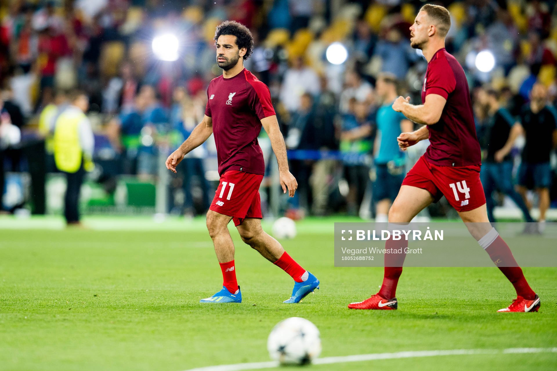 Mohamed Salah of Liverpool and Jordan Henderson of Liverpool