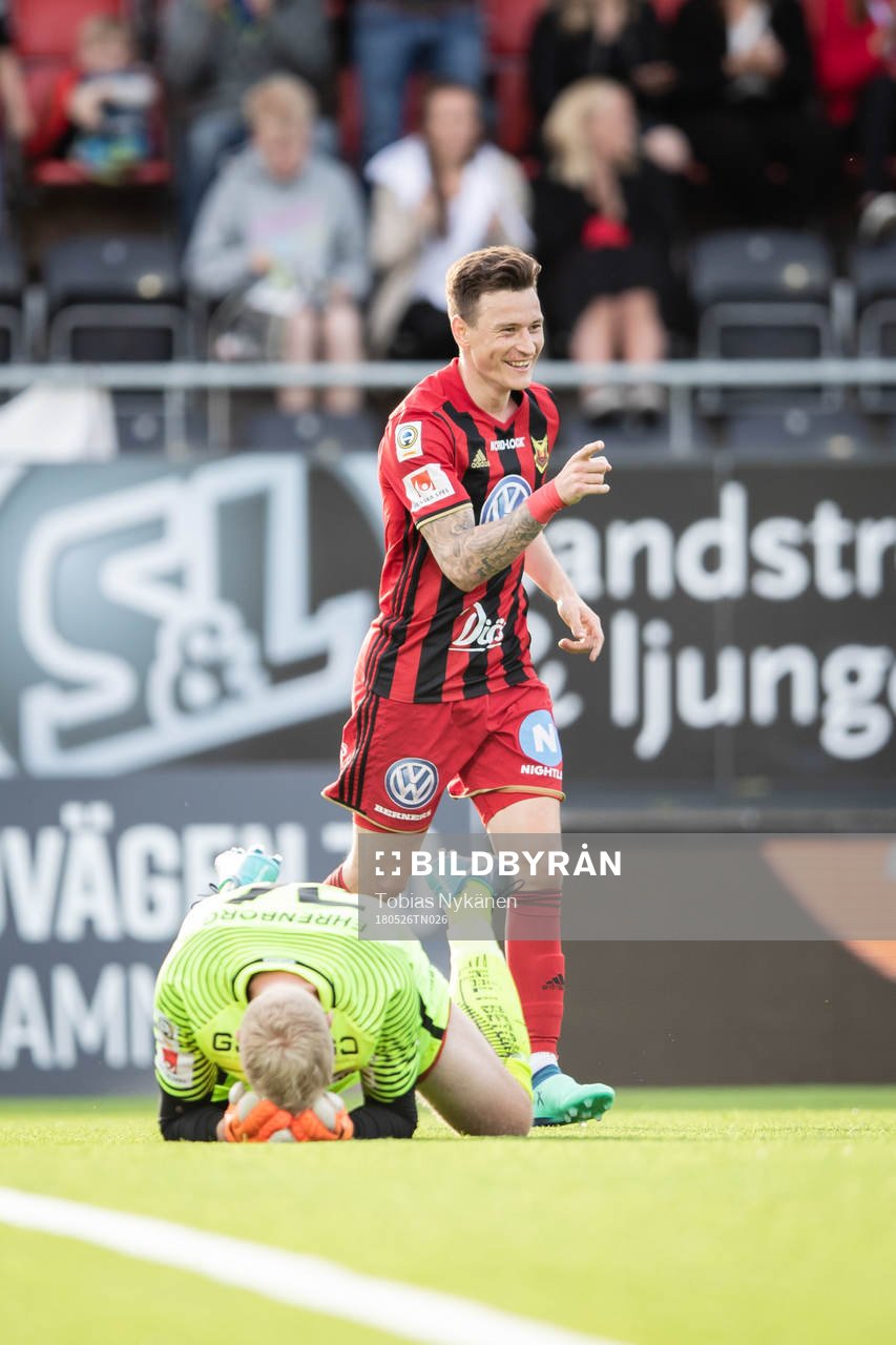 Östersunds Jamie Hopcutt jublar