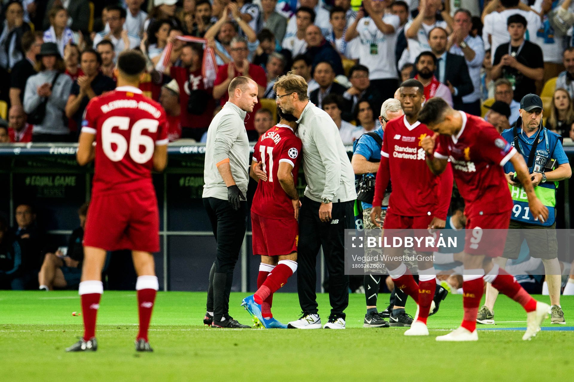Mohamed Salah of Liverpool and Jürgen Klopp, head coach of