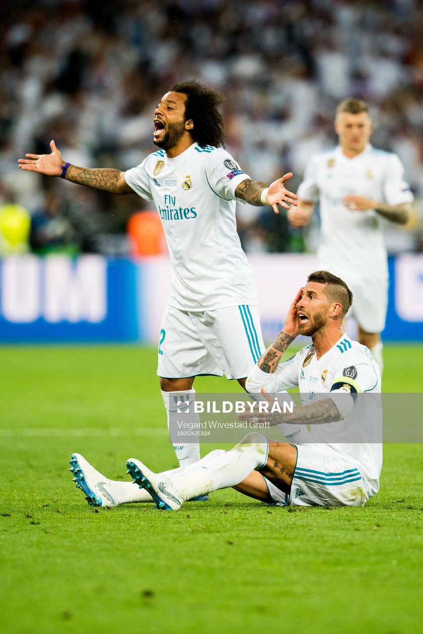 Sergio Ramos of Real Madrid reacts