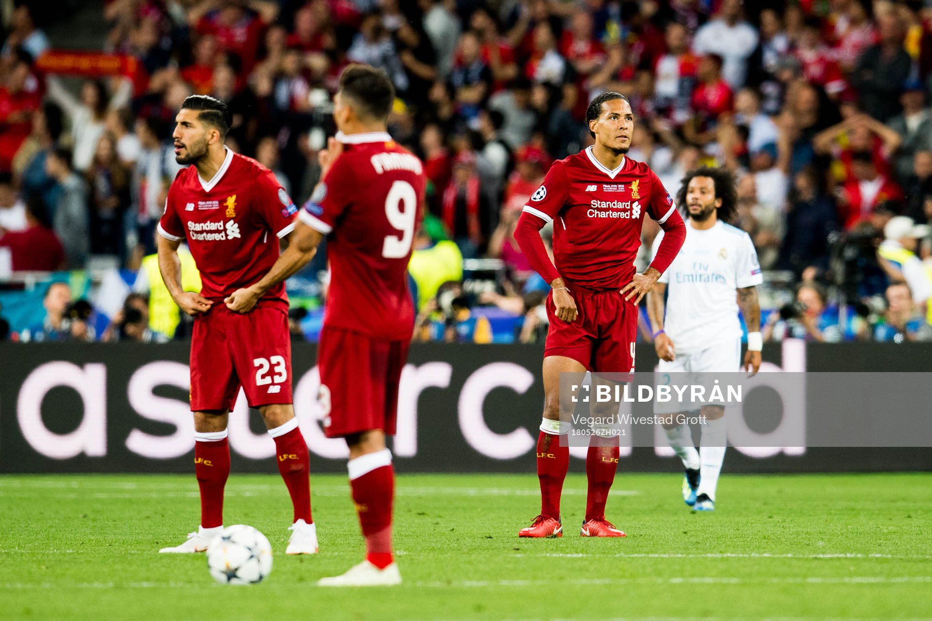 Virgil Van Dijk of Liverpool looks dejected