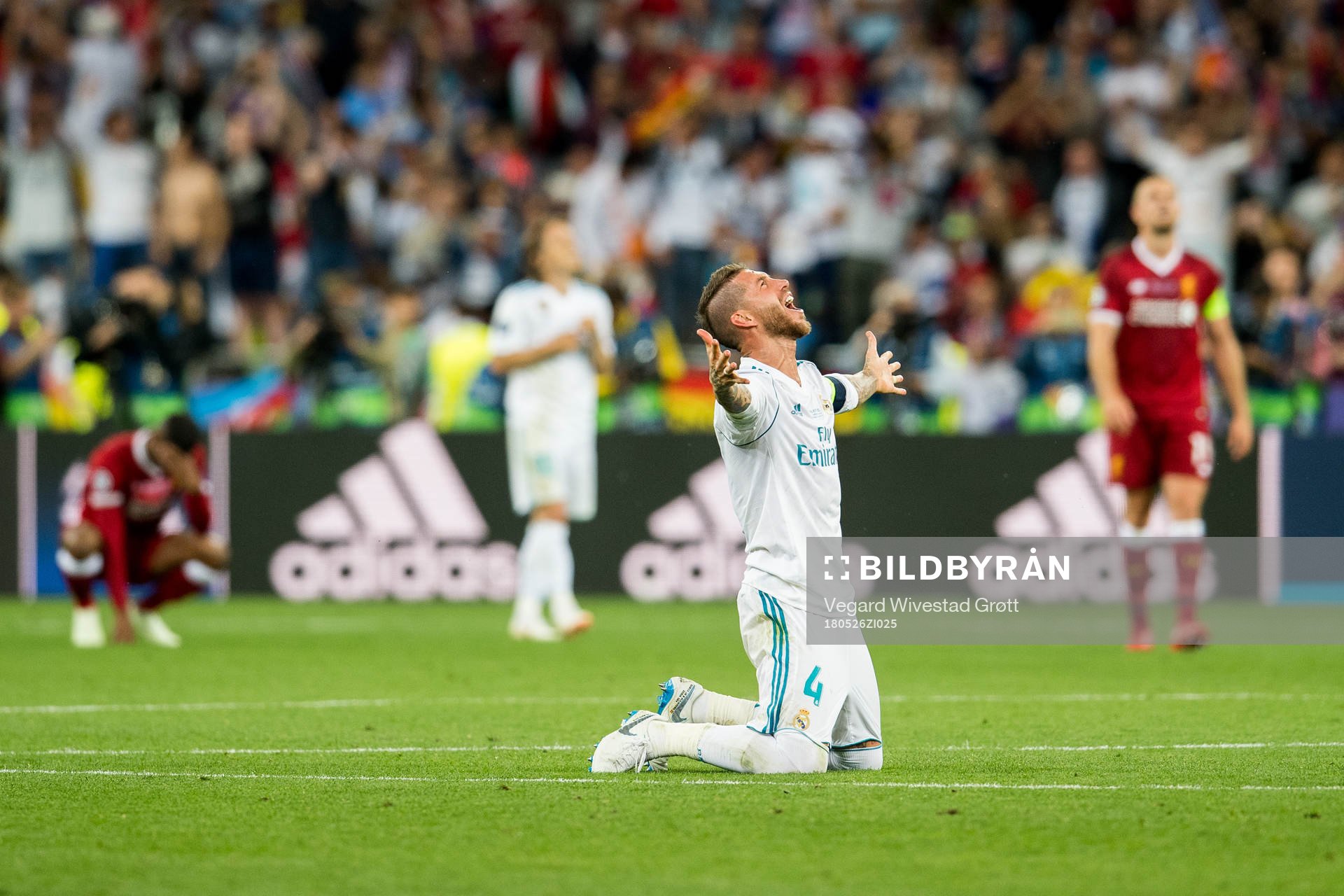 Sergio Ramos of Real Madrid celebrates