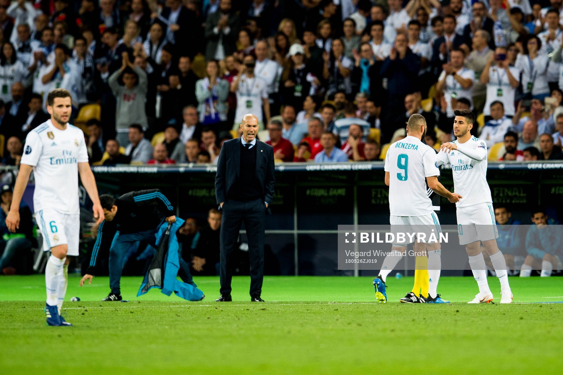 Karim Benzema and Marco Asensio of Real Madrid