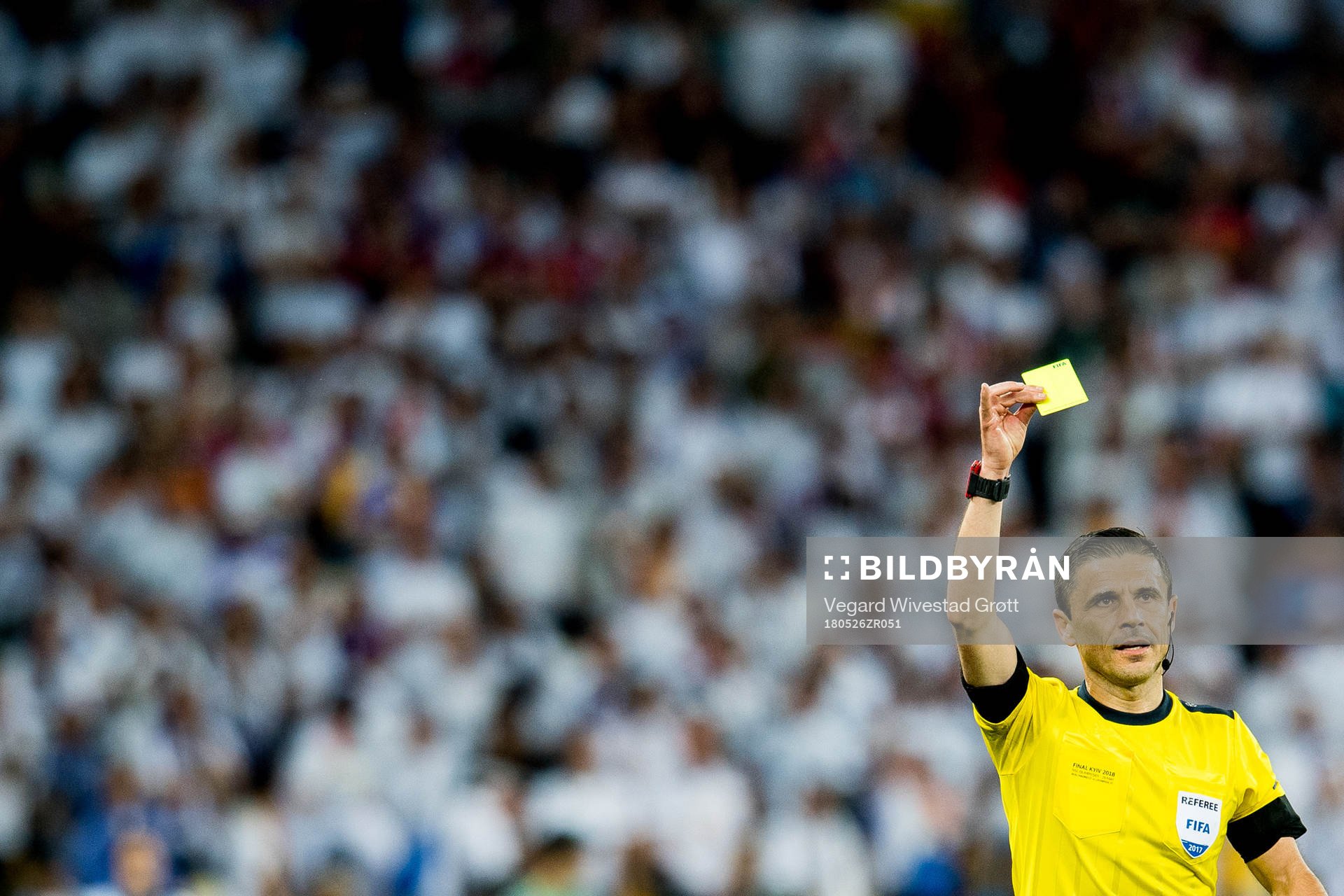 Referee Milorad Mazic of Serbia