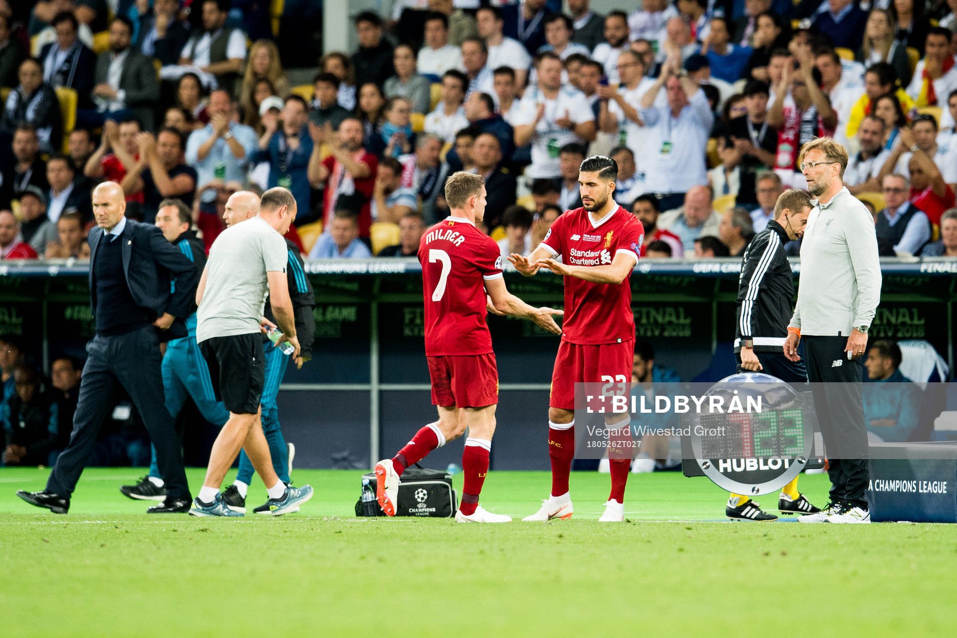 James Milner and Emre Can of Liverpool