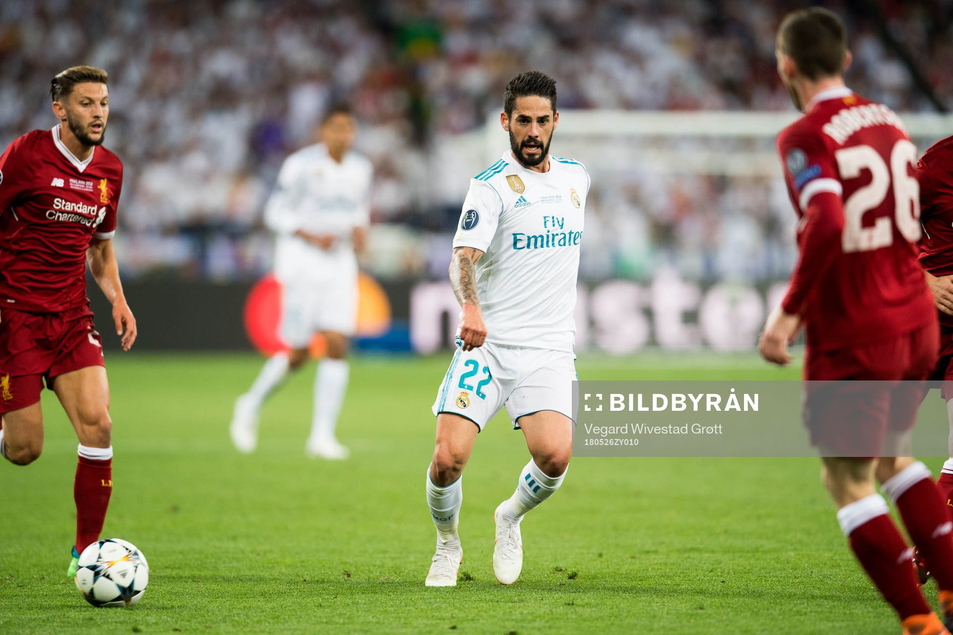 Isco of Real Madrid during the UEFA Champions League final between Real Madrid and Liverpool on May 26, 2018 in Kyiv.