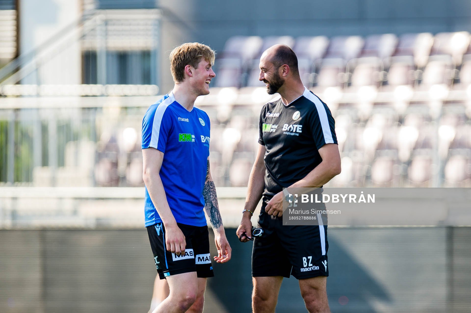 Vegard Aasen of Sandnes Ulf and Bojan Zajic, assistant