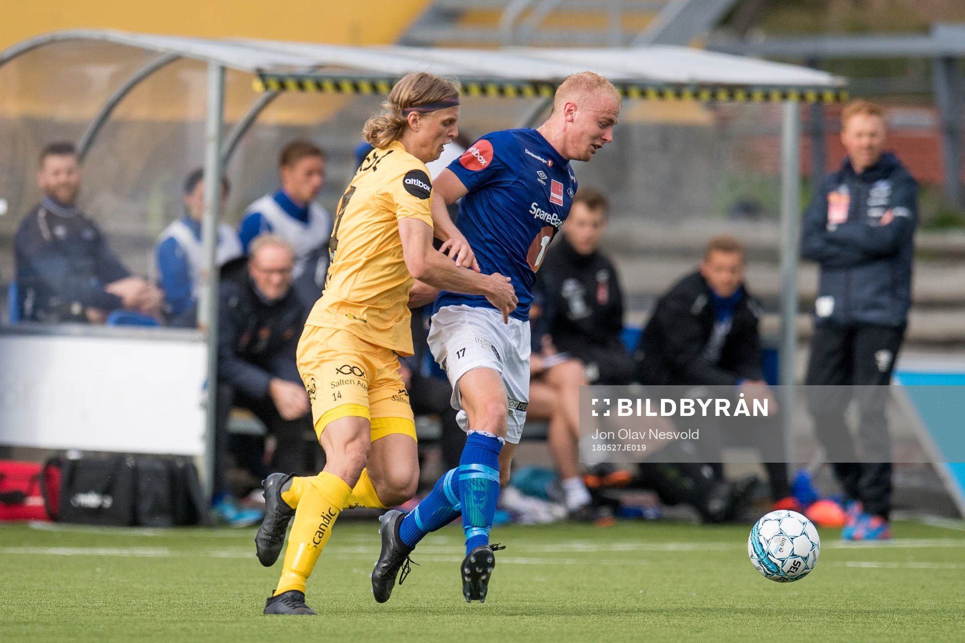 Ulrik Saltnes of Bodø/Glimt and Sondre Sørløkk of Ranheim