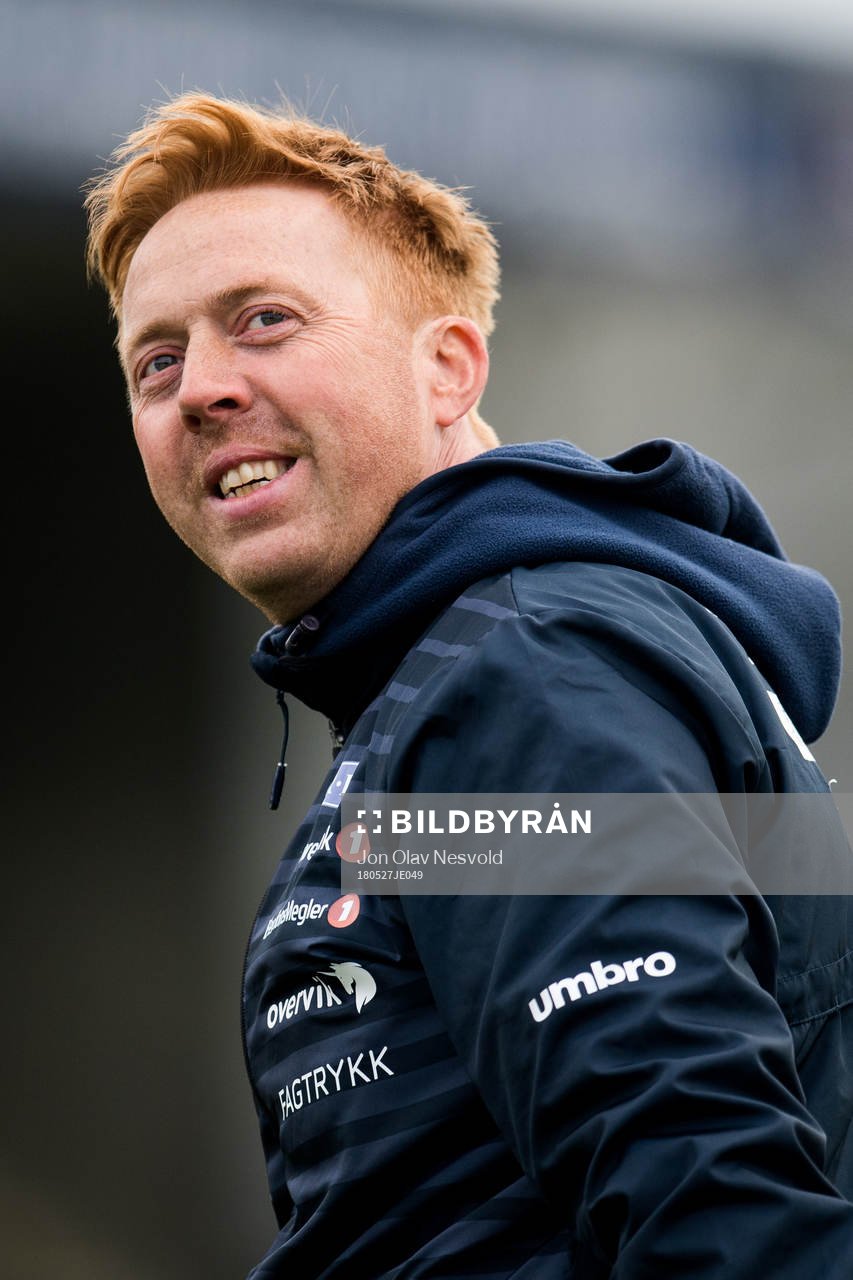 Svein Maalen, head coach of Ranheim, after the Eliteserien match between Bodø/Glimt and Ranheim on May 27, 2018 in Bodø.