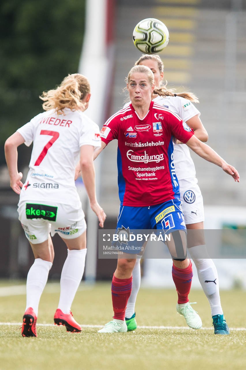Vittsjös Emmi Alanen under fotbollsmatchen i Damallsvenskan mellan FC Rosengård och Vittsjö den 27 maj 2018 i Malmö.
