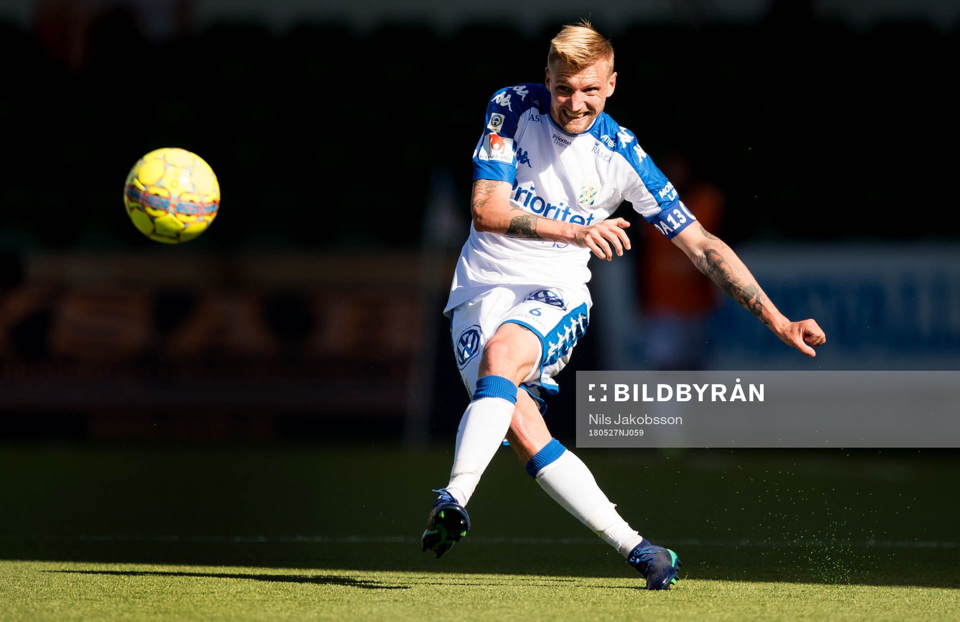 IFK Göteborgs Sebastian Eriksson under fotbollsmatchen i Allsvenskan mellan GIF Sundsvall och IFK Göteborg den 27 maj 2018 i Sundsvall.