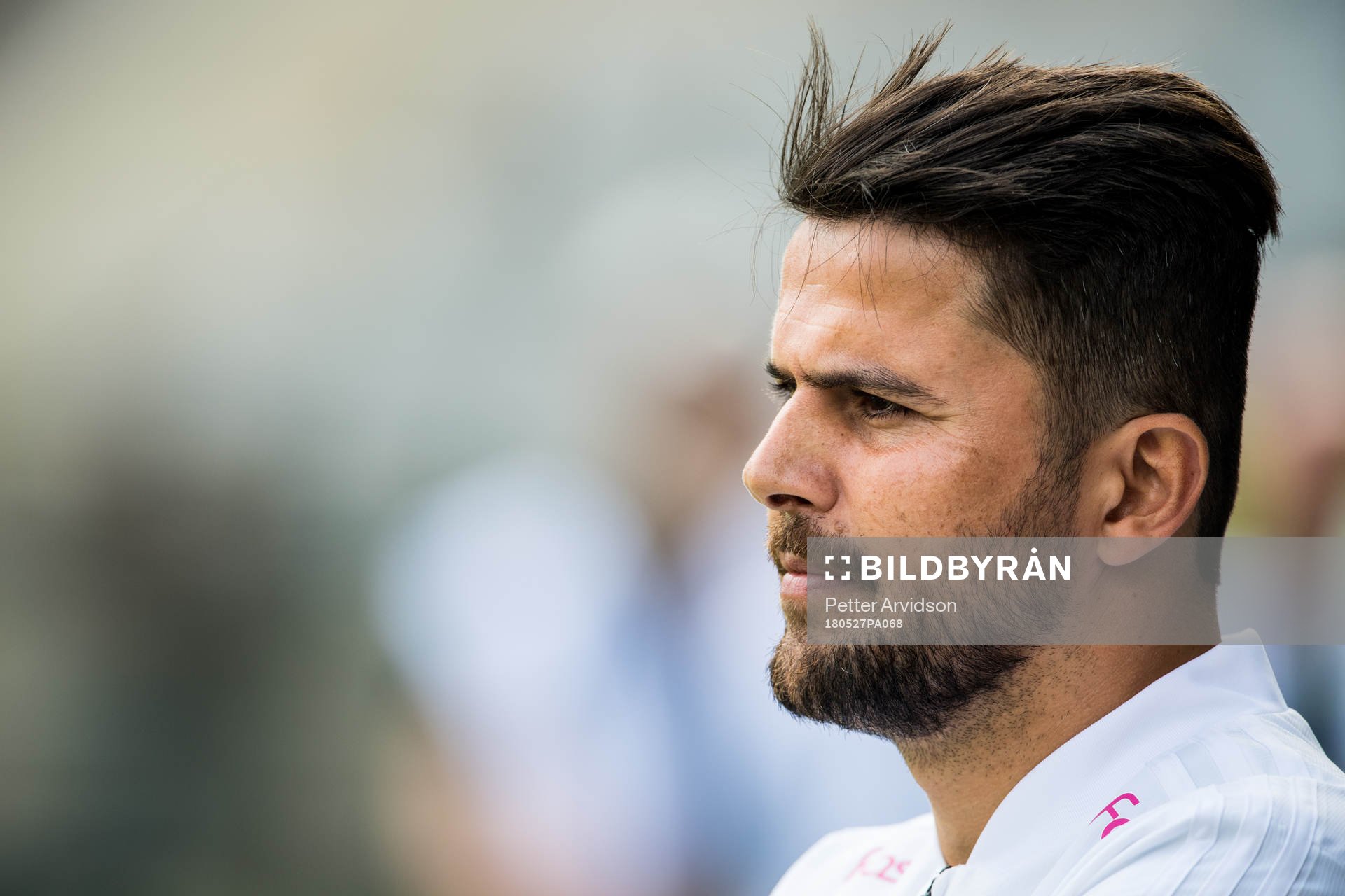Dalkurds tränare Azrudin Valentic under fotbollsmatchen i Allsvenskan mellan Malmö FF och Dalkurd den 27 maj 2018 i Malmö.